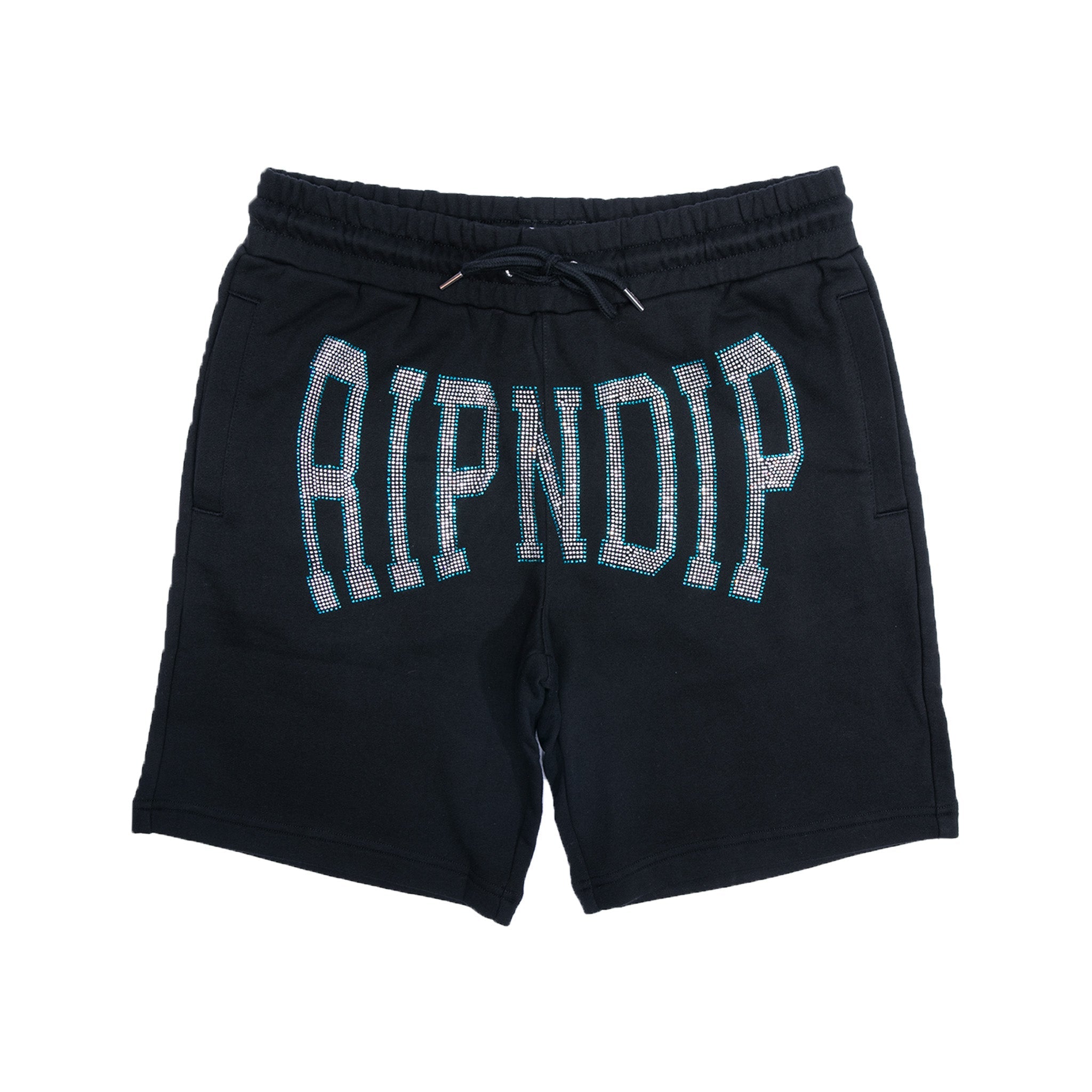 RIPNDIP Summer Revenge Rhinestone Sweatshorts (Black)
