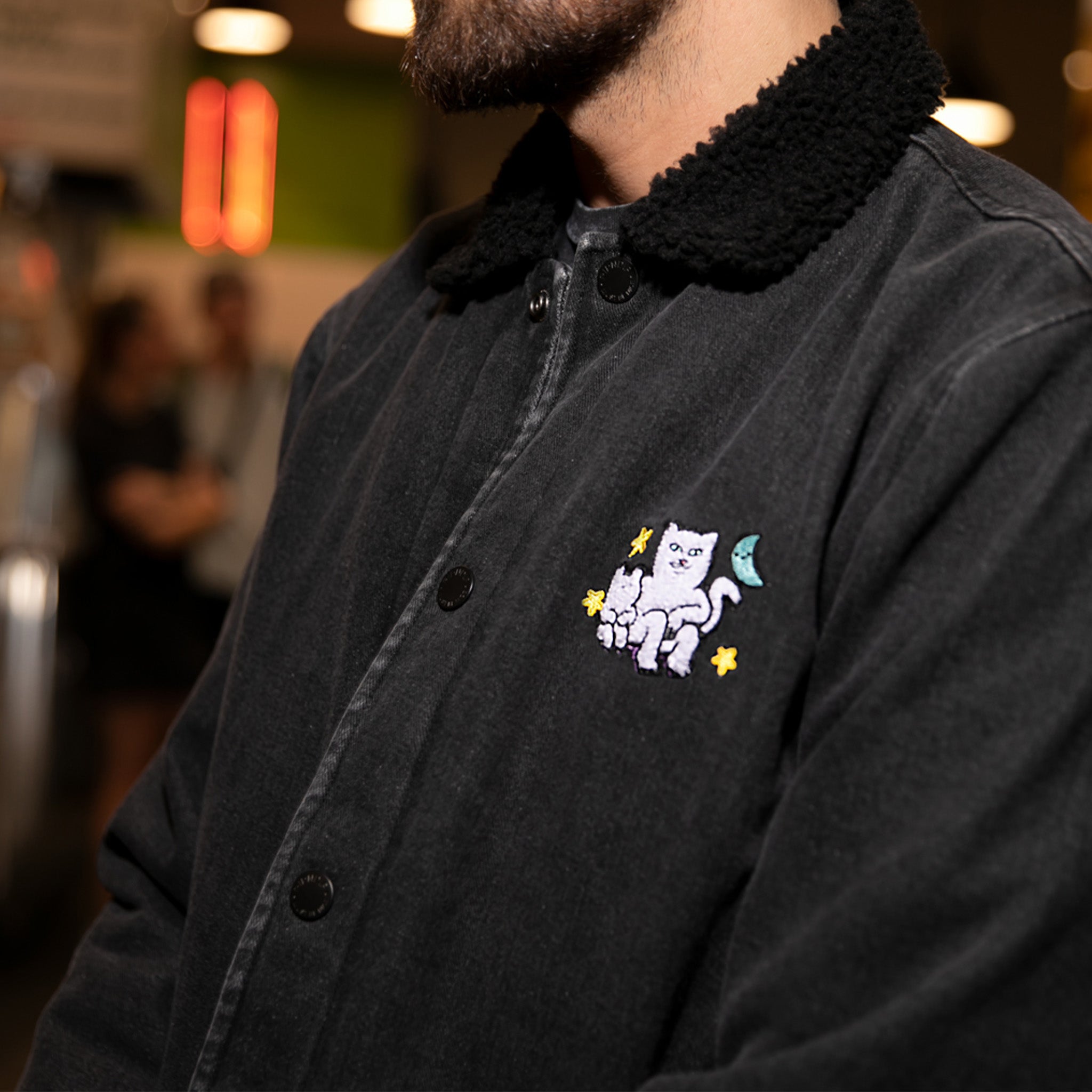 RIPNDIP Buddies In Space Jacket (Black Denim Wash)