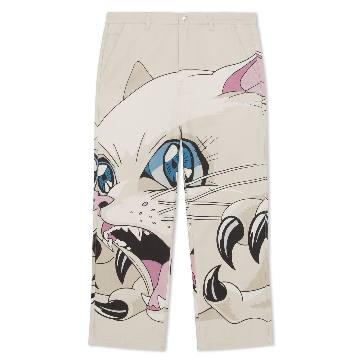 RIPNDIP Metal Claw Wide Leg Pants (Bone)