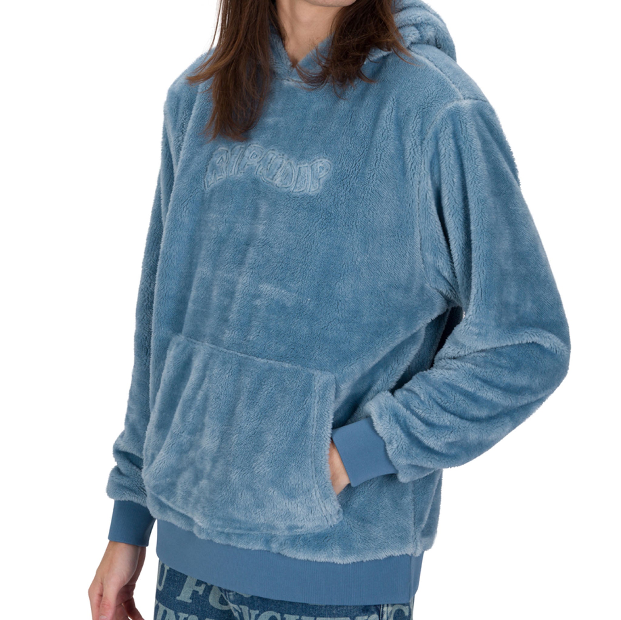 RIPNDIP Waves Sherpa Hoodie (Light Slate)