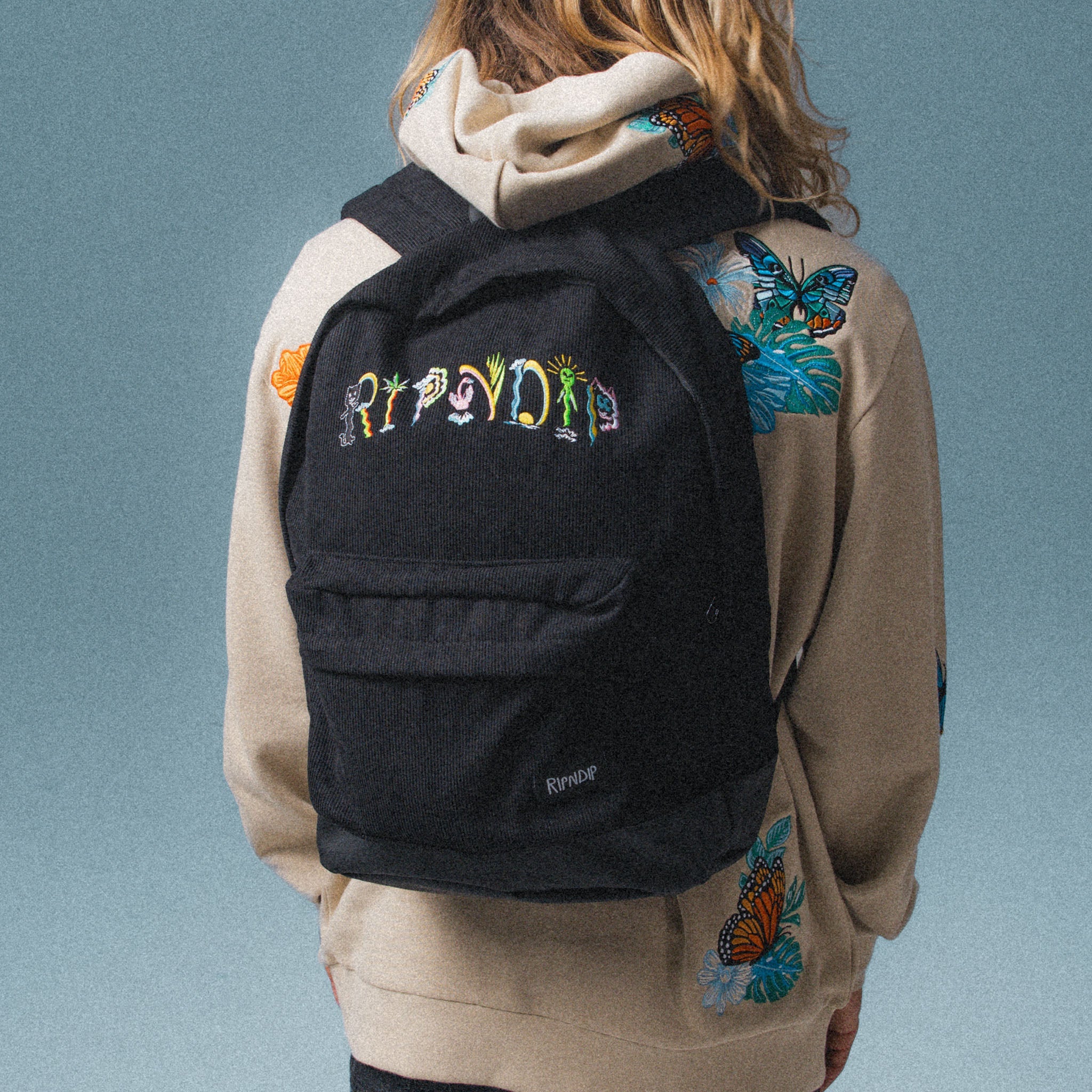 RIPNDIP Venice Corduroy Backpack (Black)