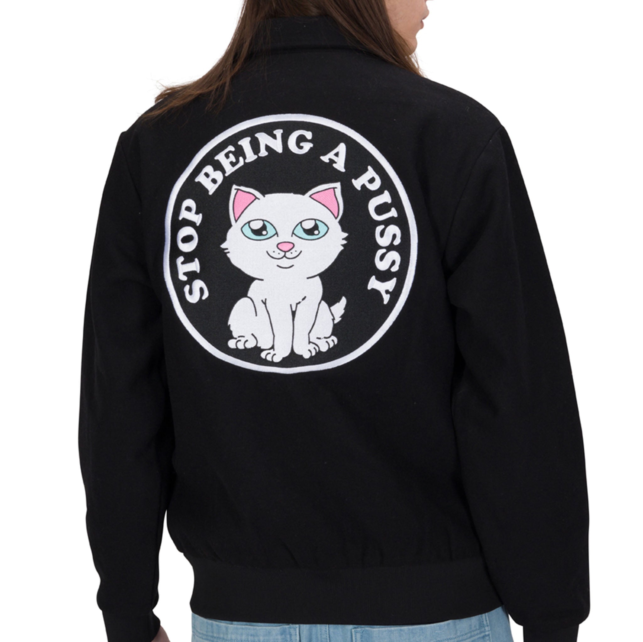 RIPNDIP Stop Being A Pussy Varsity Jacket (Black)