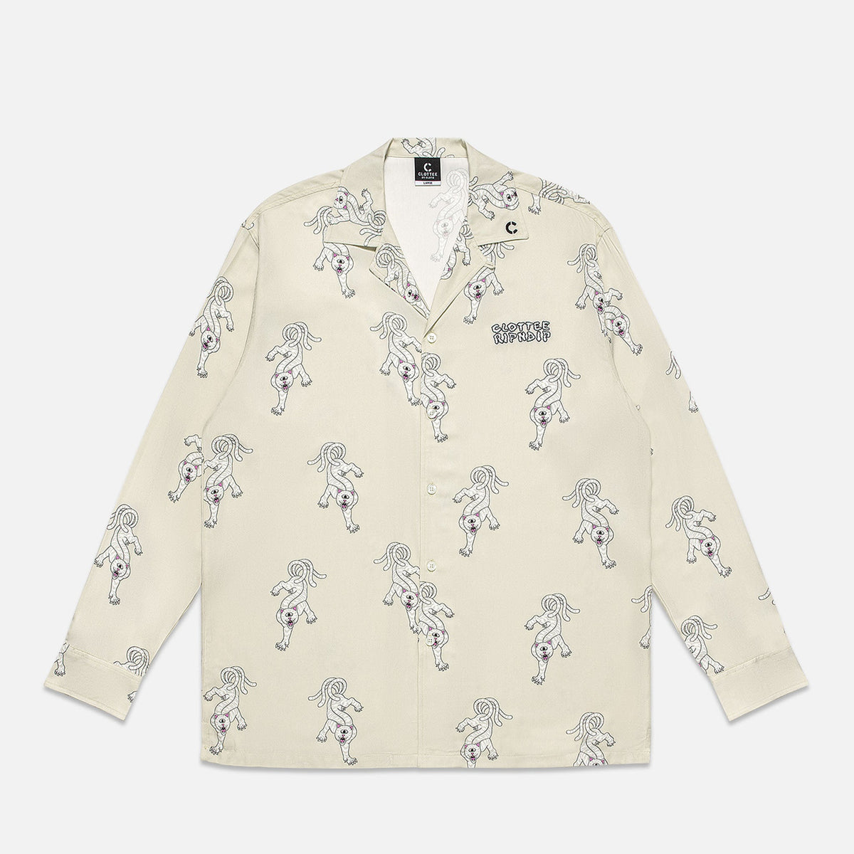 RIPNDIP Ripndip x Clottee Long Sleeve Button Up (Grey)