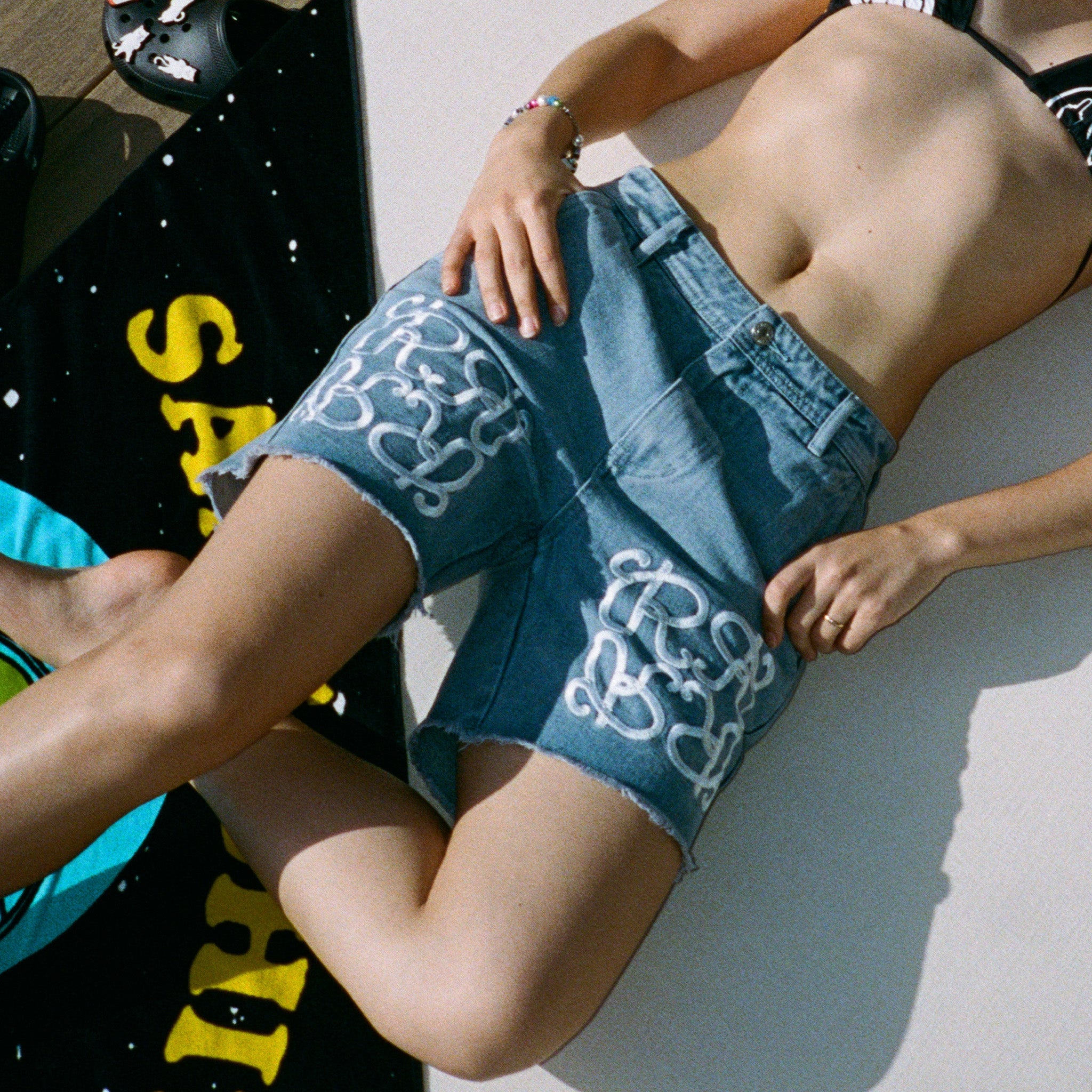 RIPNDIP Ranagram Denim Shorts (Medium Wash)
