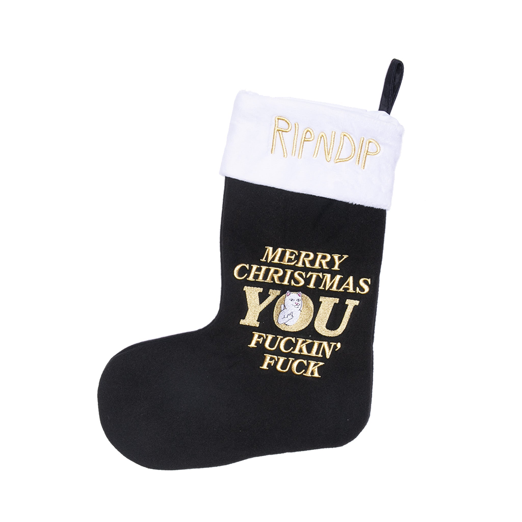 RIPNDIP Merry Christmas Christmas Stocking  (Black)