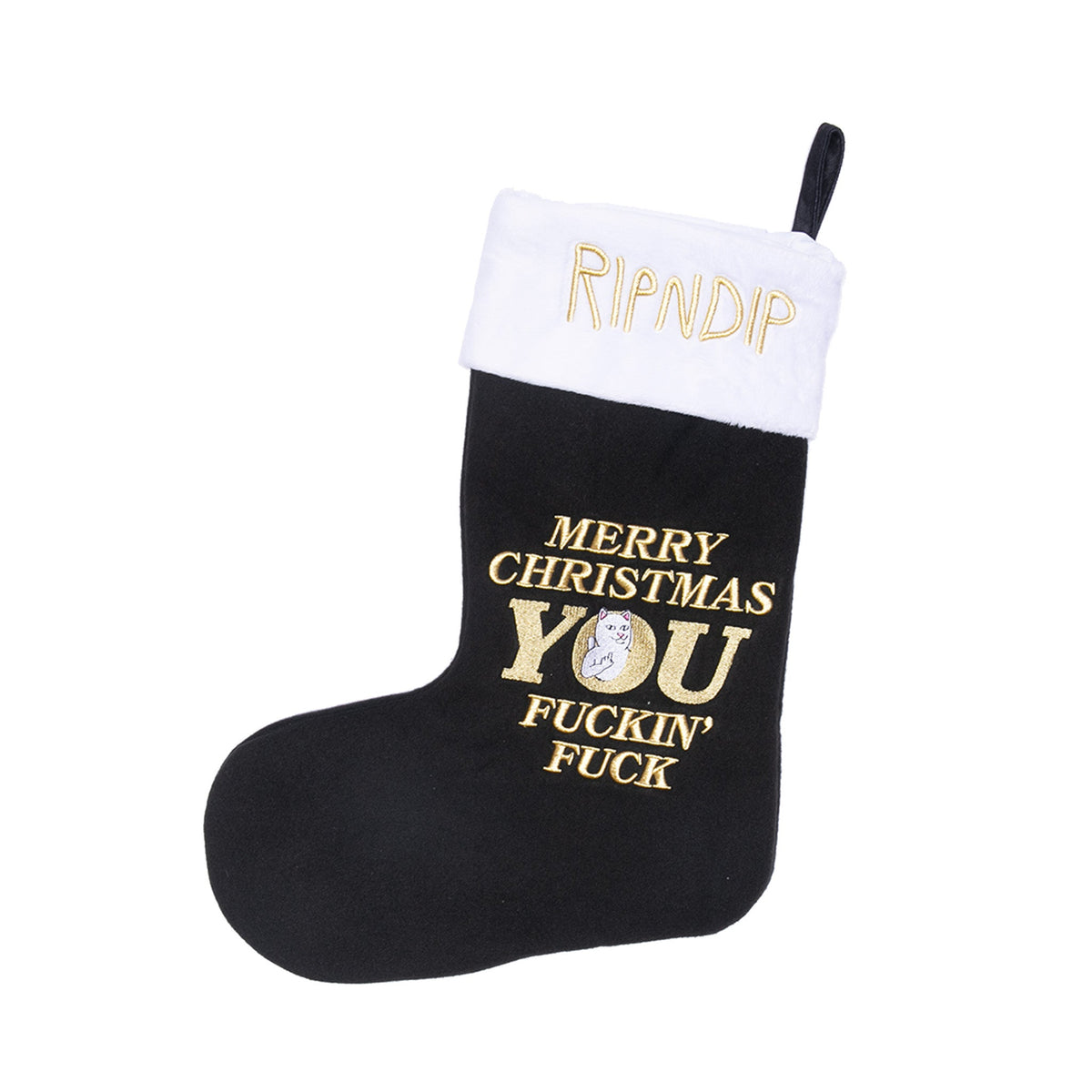 RIPNDIP Merry Christmas Christmas Stocking  (Black)