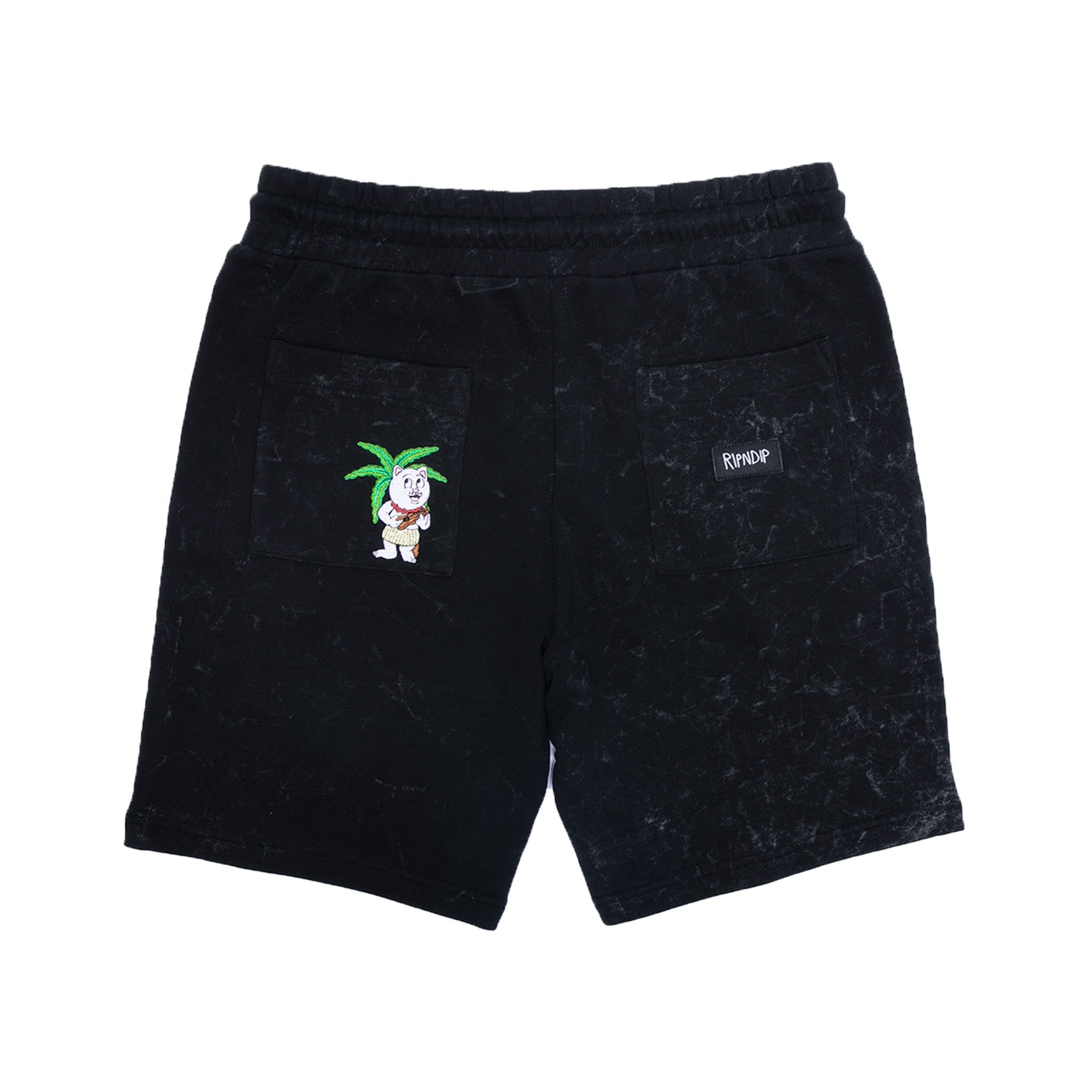 RIPNDIP Aloha Nermal Sweatshorts (Black Mineral Wash)