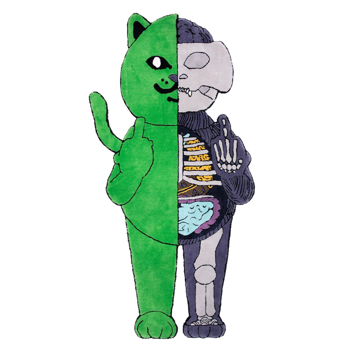 RIPNDIP R Nerm Ã†-09 Anatomy Rug (Green/Purple)- 6ft