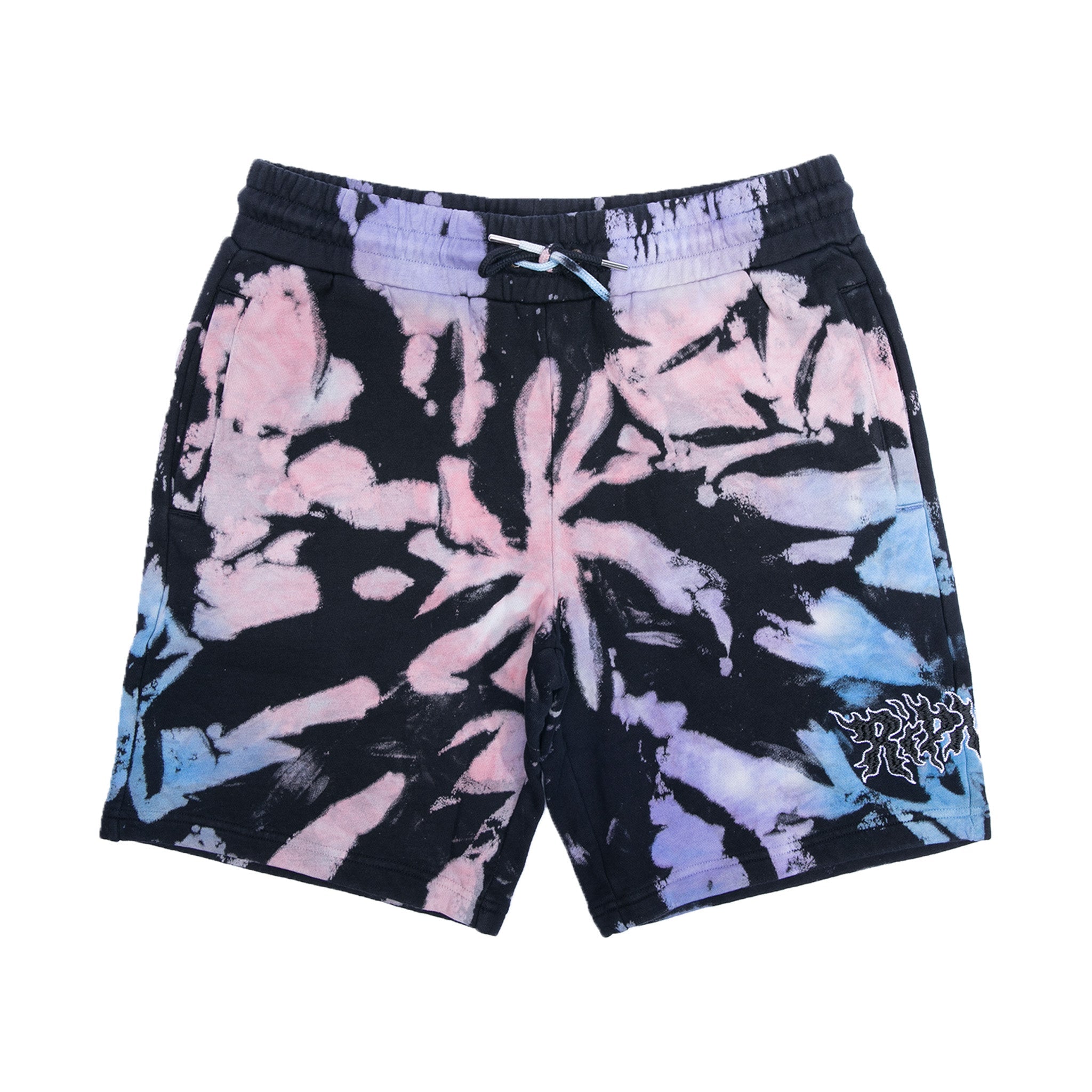 RIPNDIP Blaze Sweatshorts (Black/Peach/Purple Tie Dye)