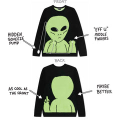 RIPNDIP Lord Alien Flippy Knitty Sweater (Black)