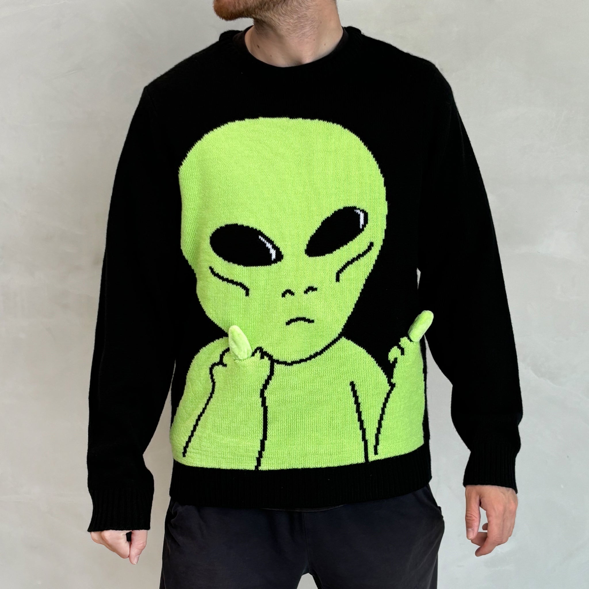 RIPNDIP Lord Alien Flippy Knitty Sweater (Black)