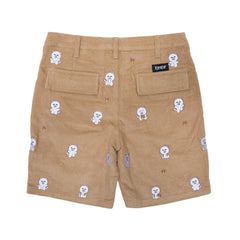 RIPNDIP Hello Nermy Corduroy Embroidered Shorts (Tan)