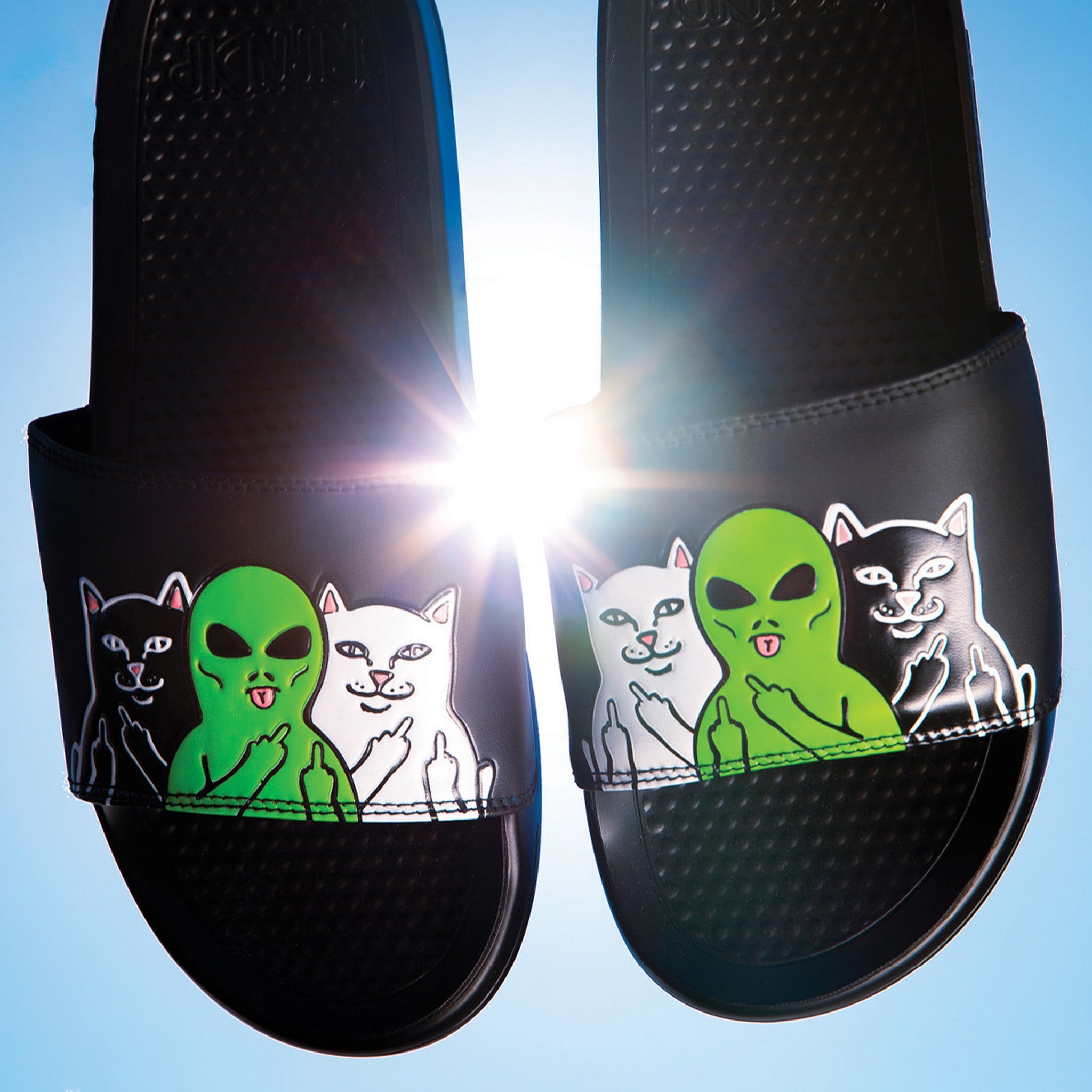 RIPNDIP Whole Gang Slides (Black)