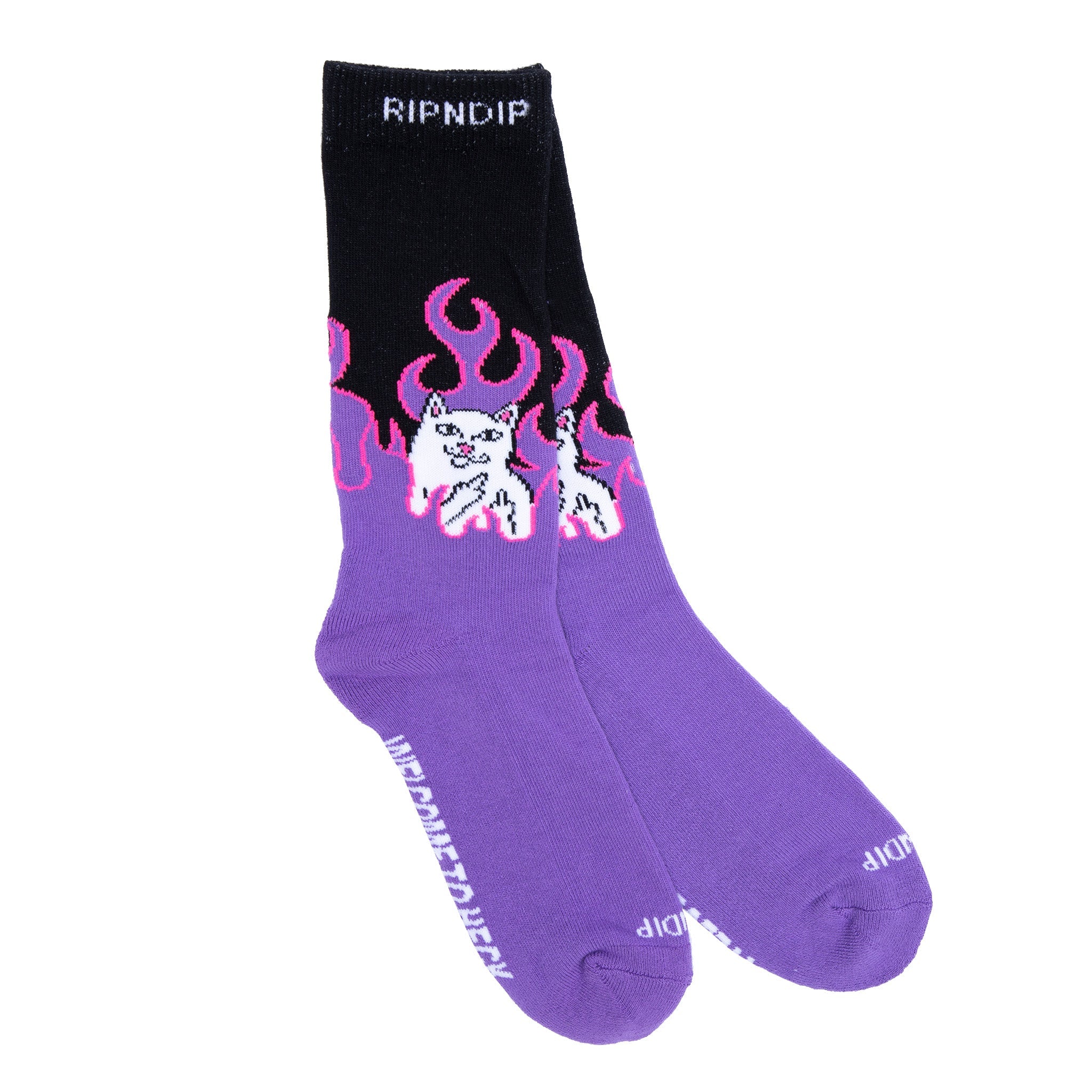 RIPNDIP Welcome To Heck Socks (Black/Purple)