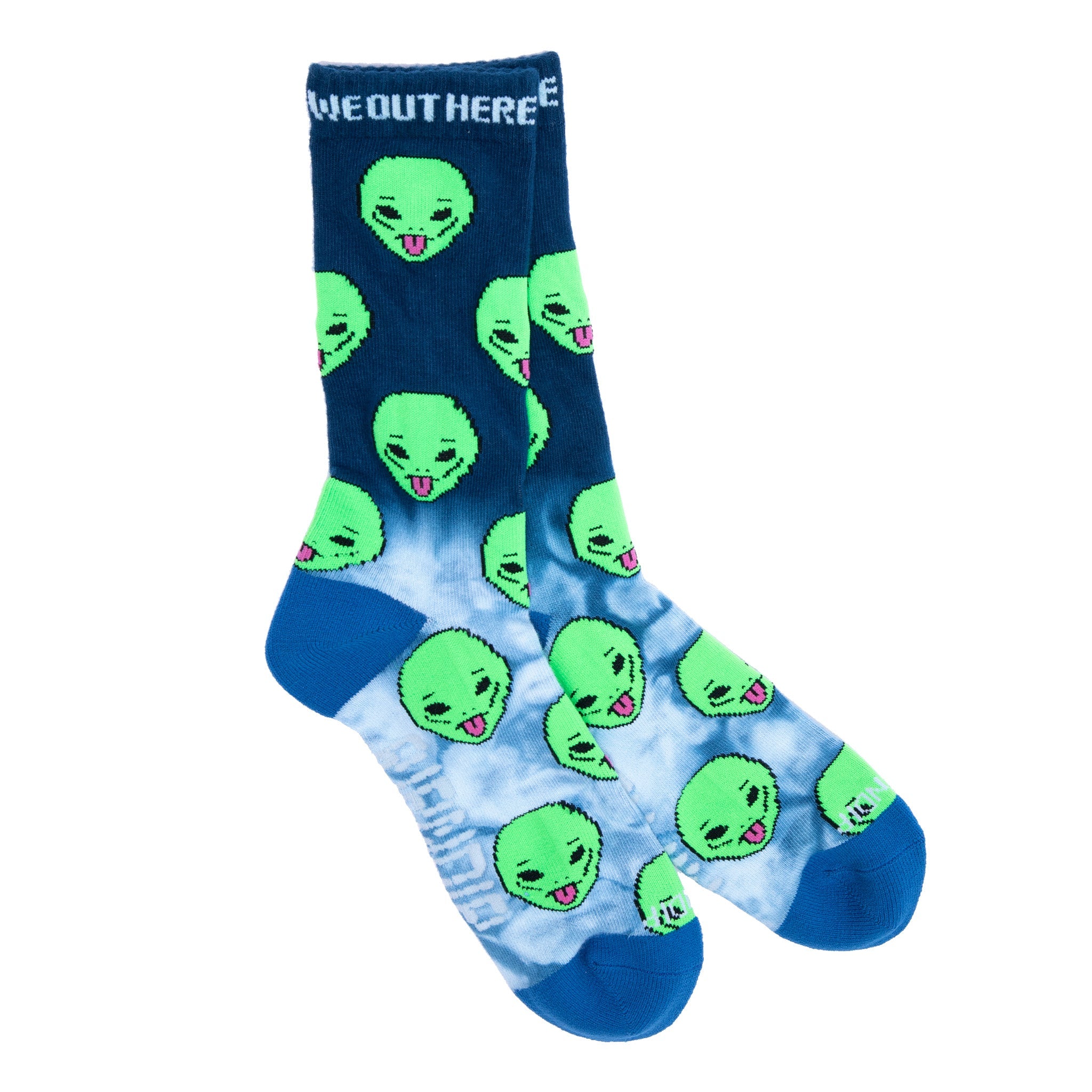 RIPNDIP We Out Here Socks (Blue Half Dye)