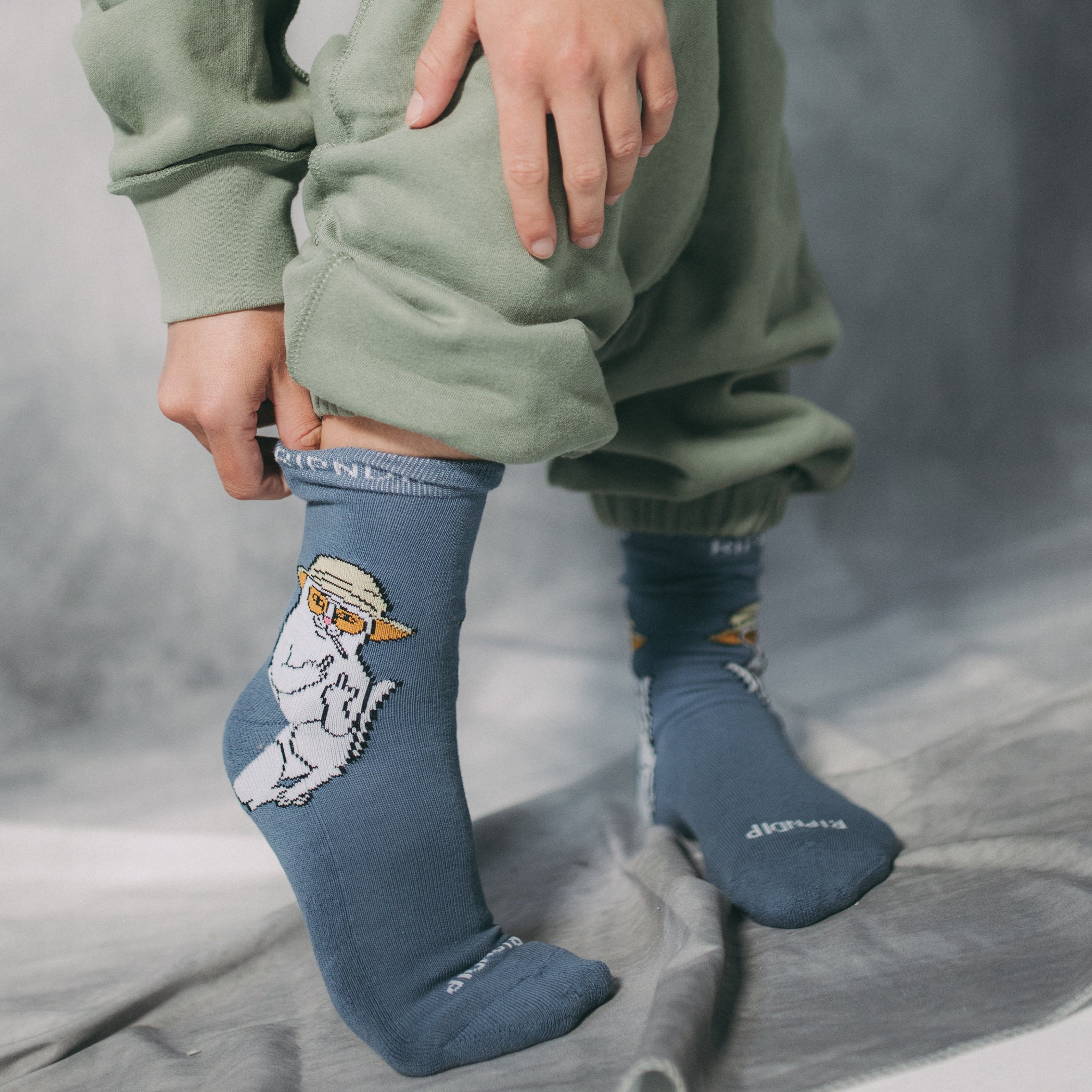 RIPNDIP Nermal S Thompson Mid Socks (Dark Slate)