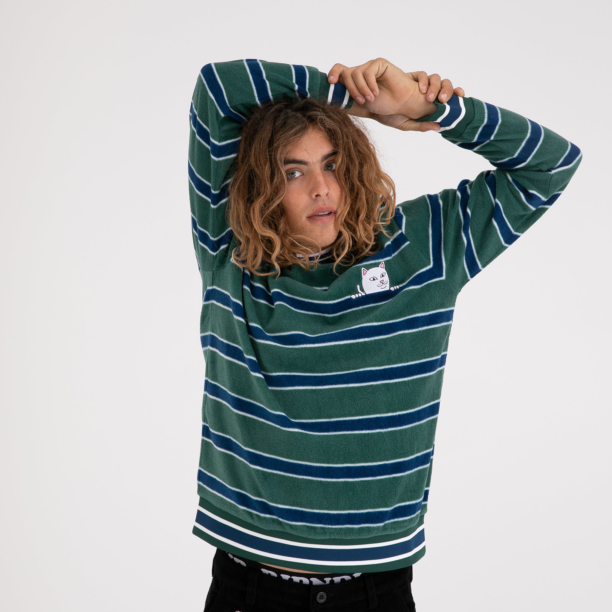 RIPNDIP Peeking Nermal Polar Fleece Crewneck (Hunter / Navy)