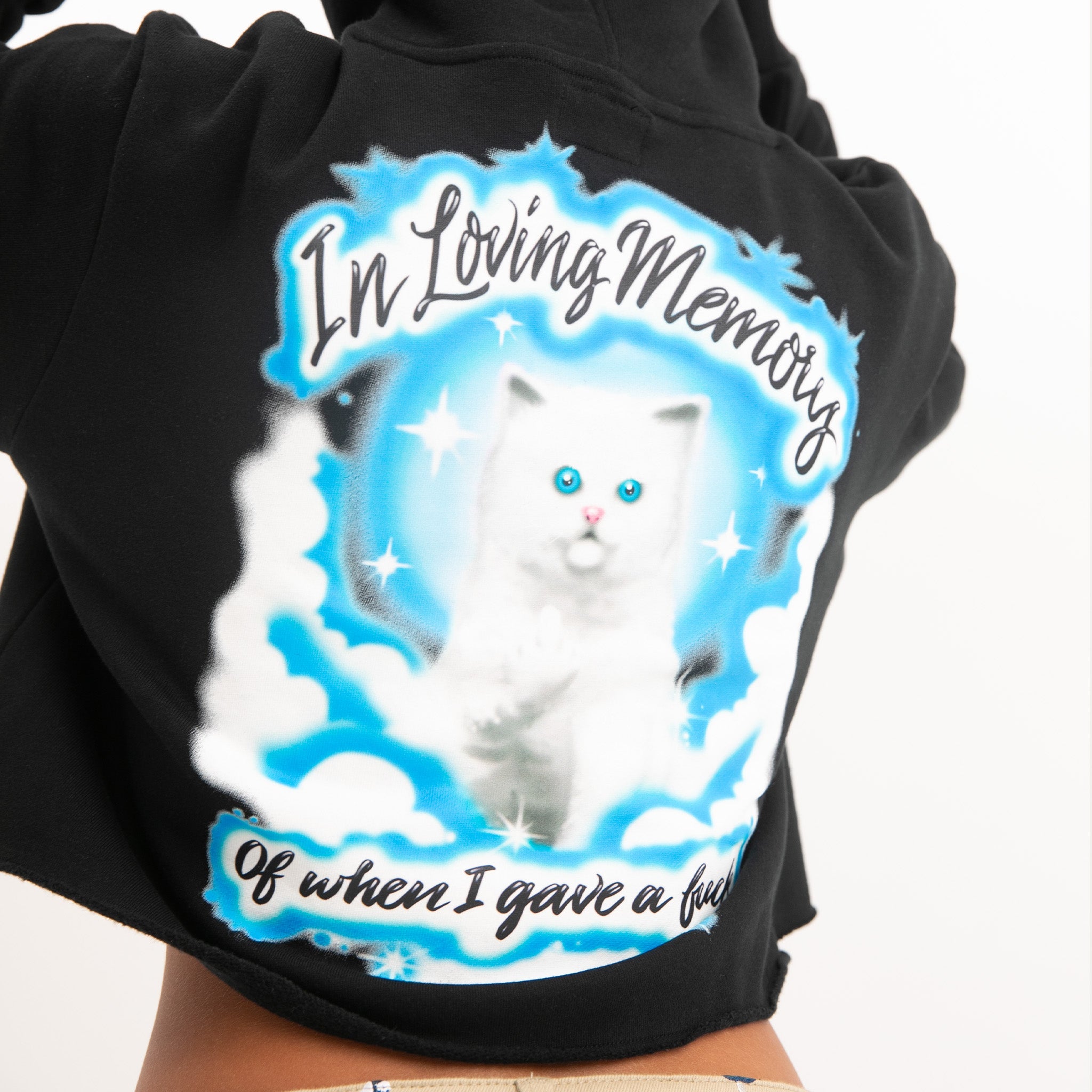 RIPNDIP In Loving Memory Cropped Hoodie (Black)