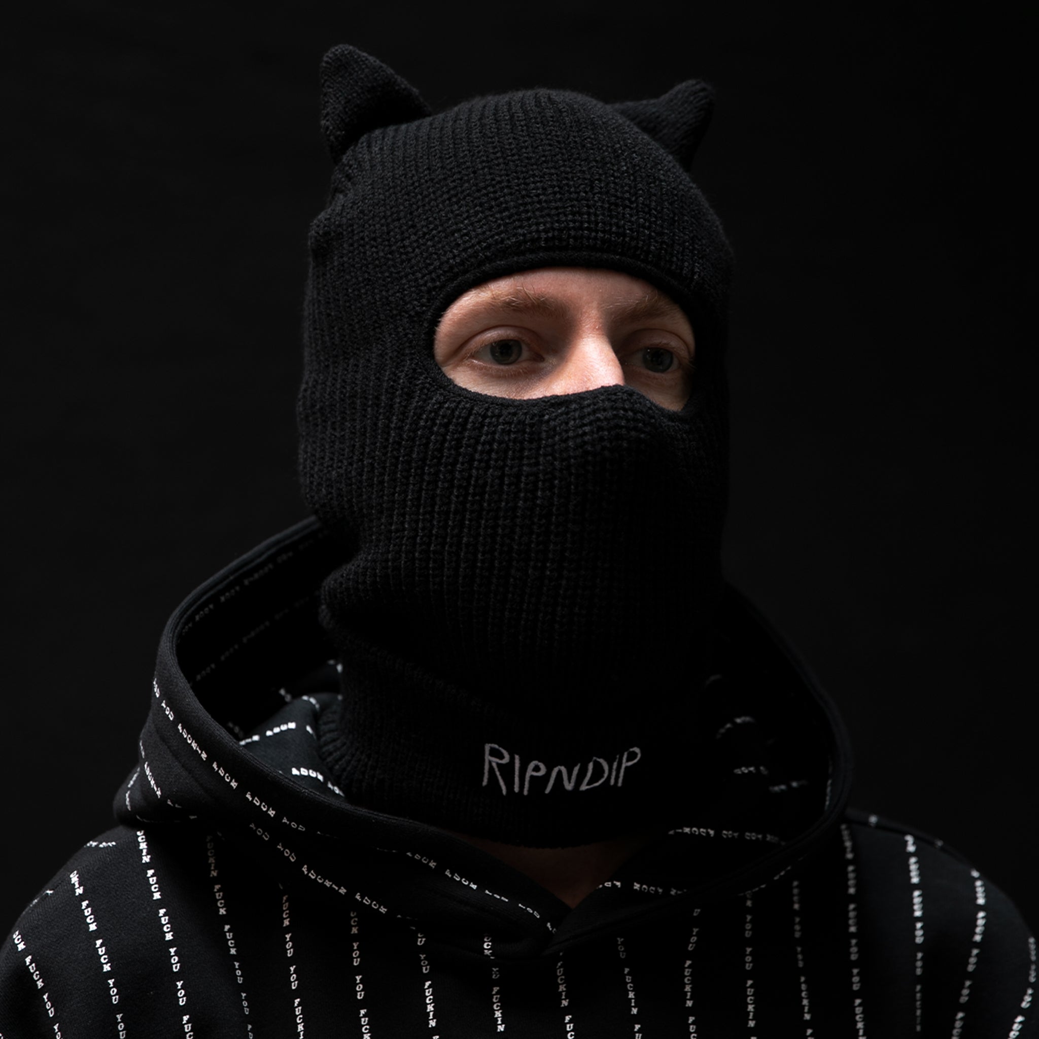 RIPNDIP Jermal Ears Ribbed Balaclava (Black)