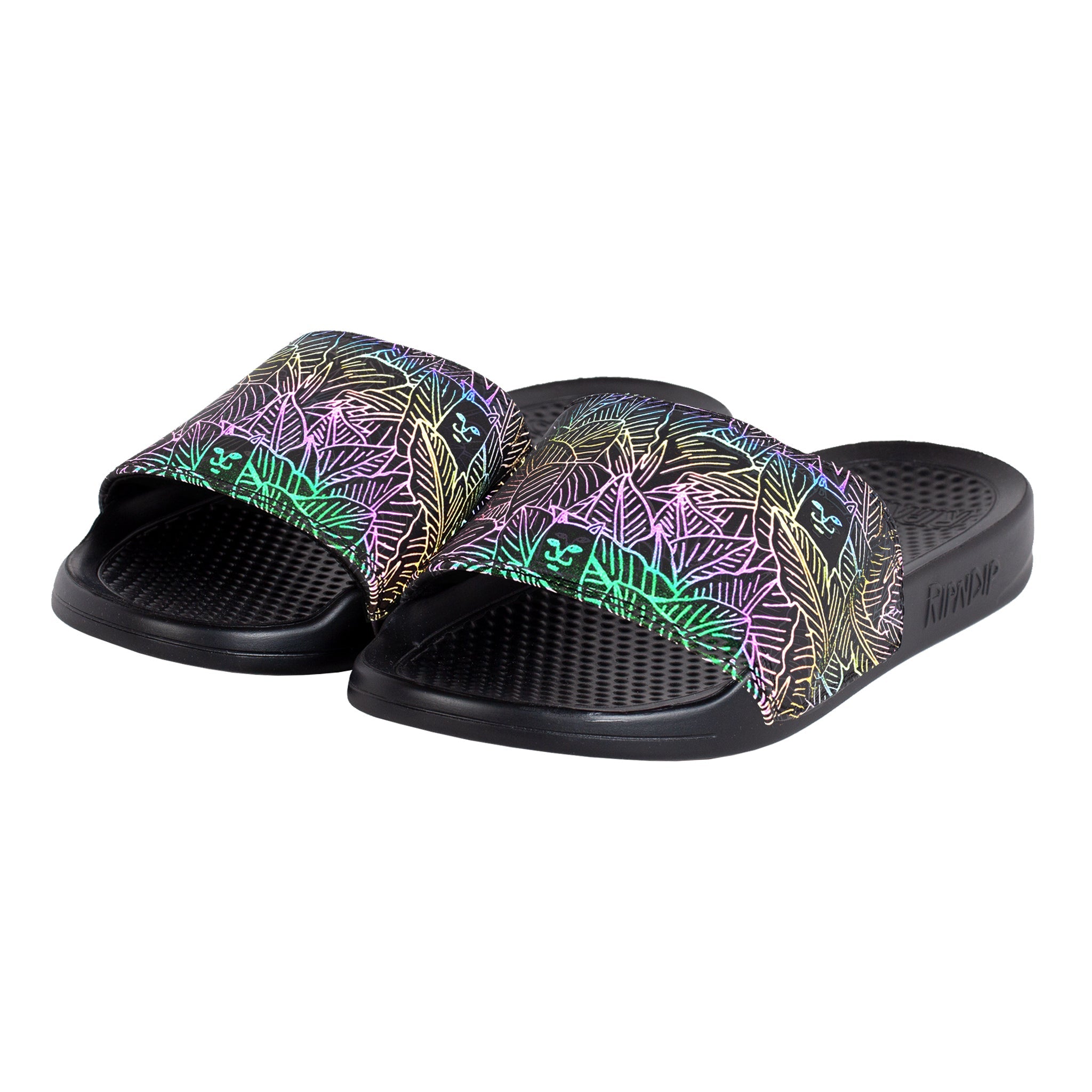 RipNDip Nermal Leaf Slides (Black Iridescent)