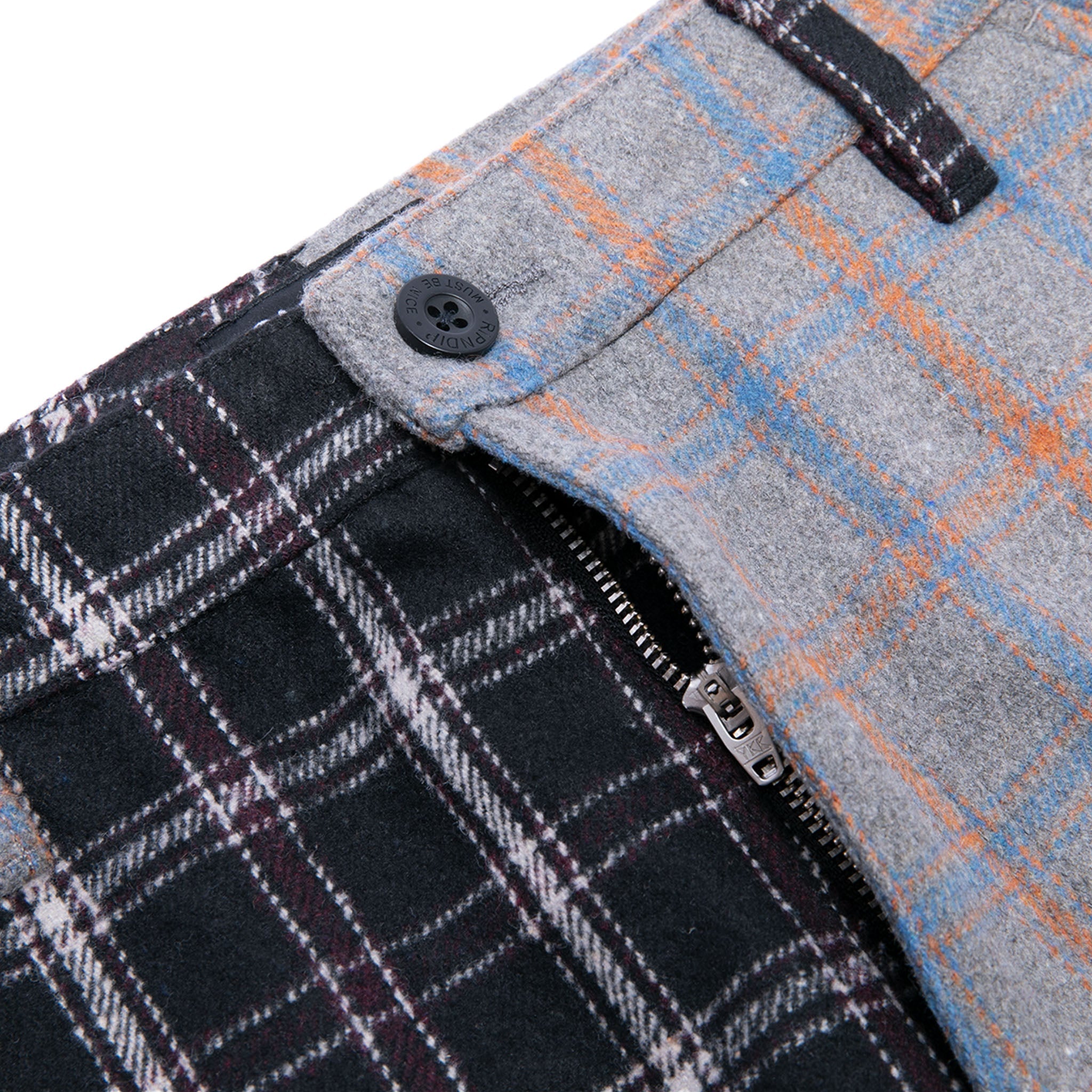 RIPNDIP Limbo Split Plaid Flannel Pants (Dark Brown)