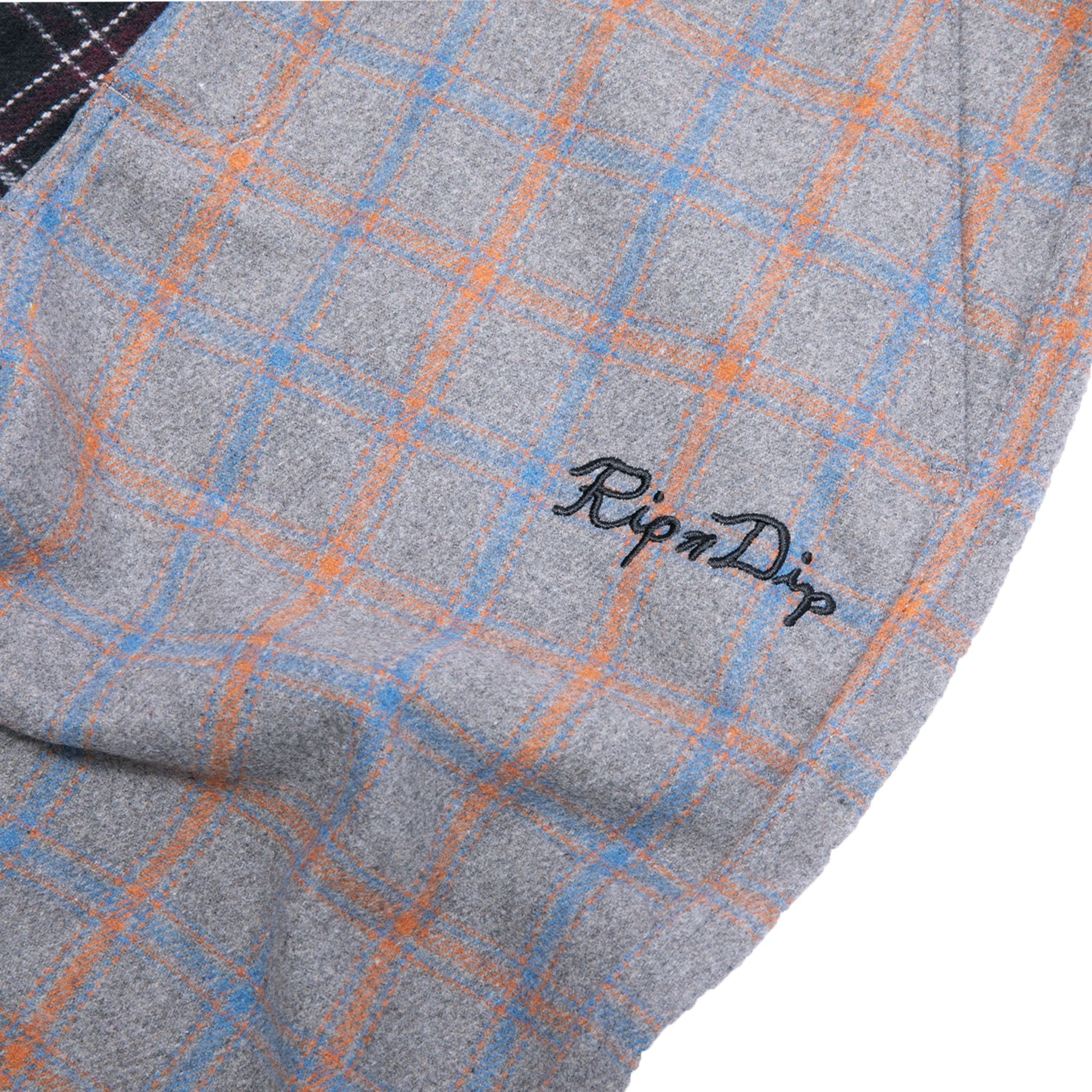 RIPNDIP Limbo Split Plaid Flannel Pants (Dark Brown)