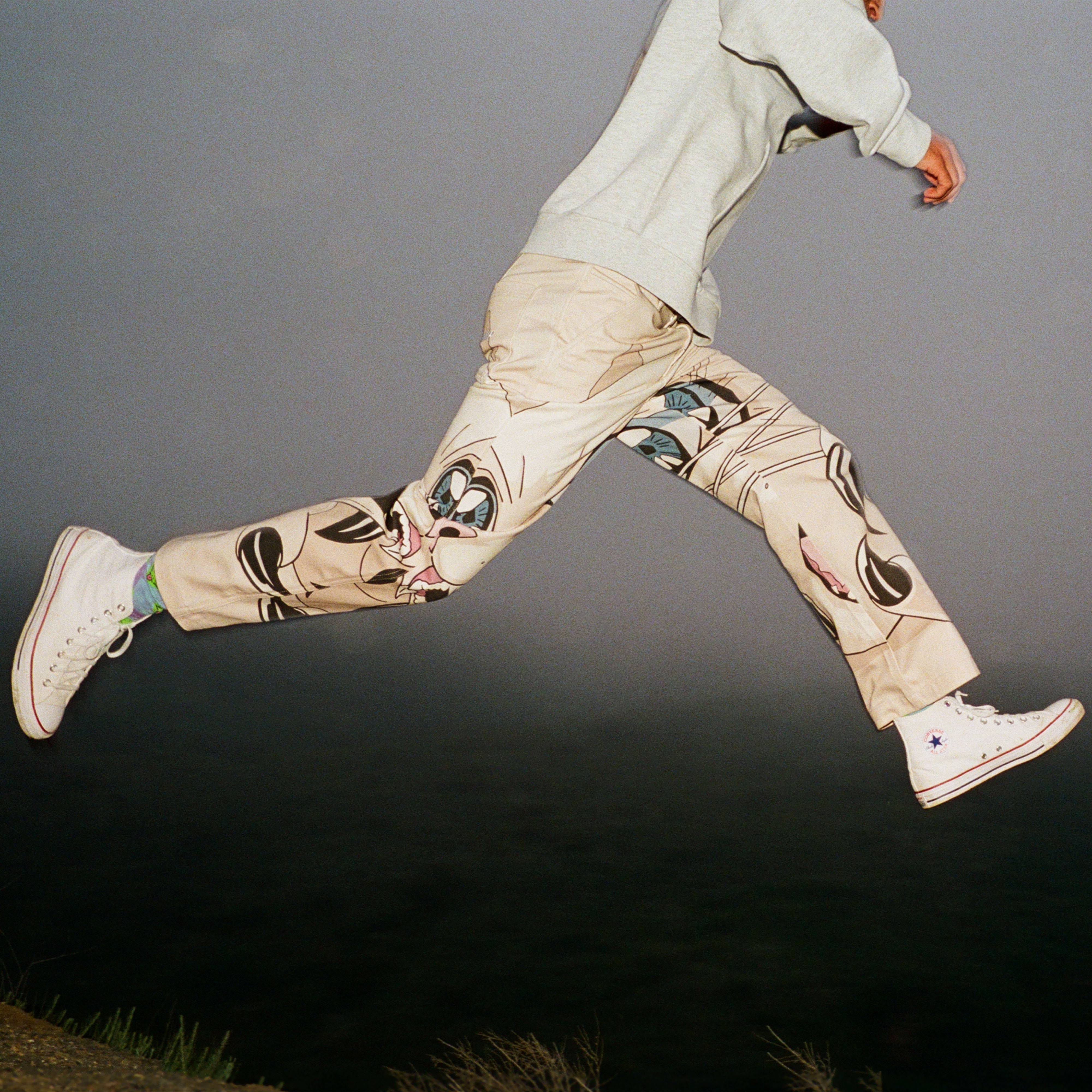 RIPNDIP Metal Claw Wide Leg Pants (Bone)