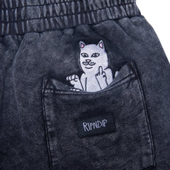 RIPNDIP Peek A Nermal Sweatshorts (Black Acid Wash)
