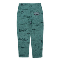 RIPNDIP Scribble Cotton Twill Pants (Forest Green)