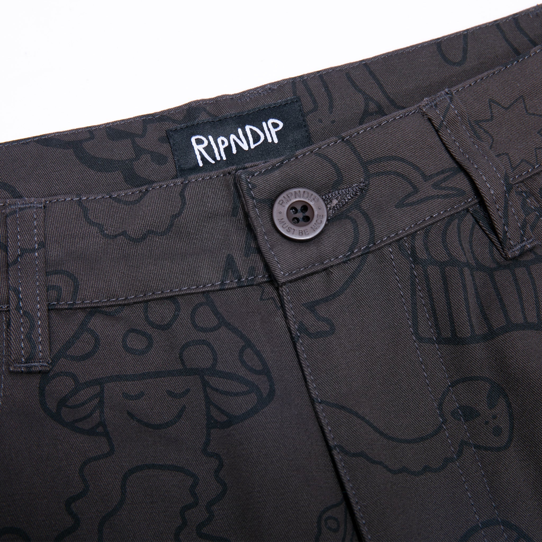 RIPNDIP Nerm Doodle Twill Shorts (Chocolate)