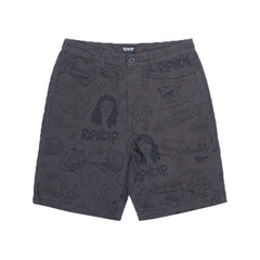 RIPNDIP Nerm Doodle Twill Shorts (Chocolate)