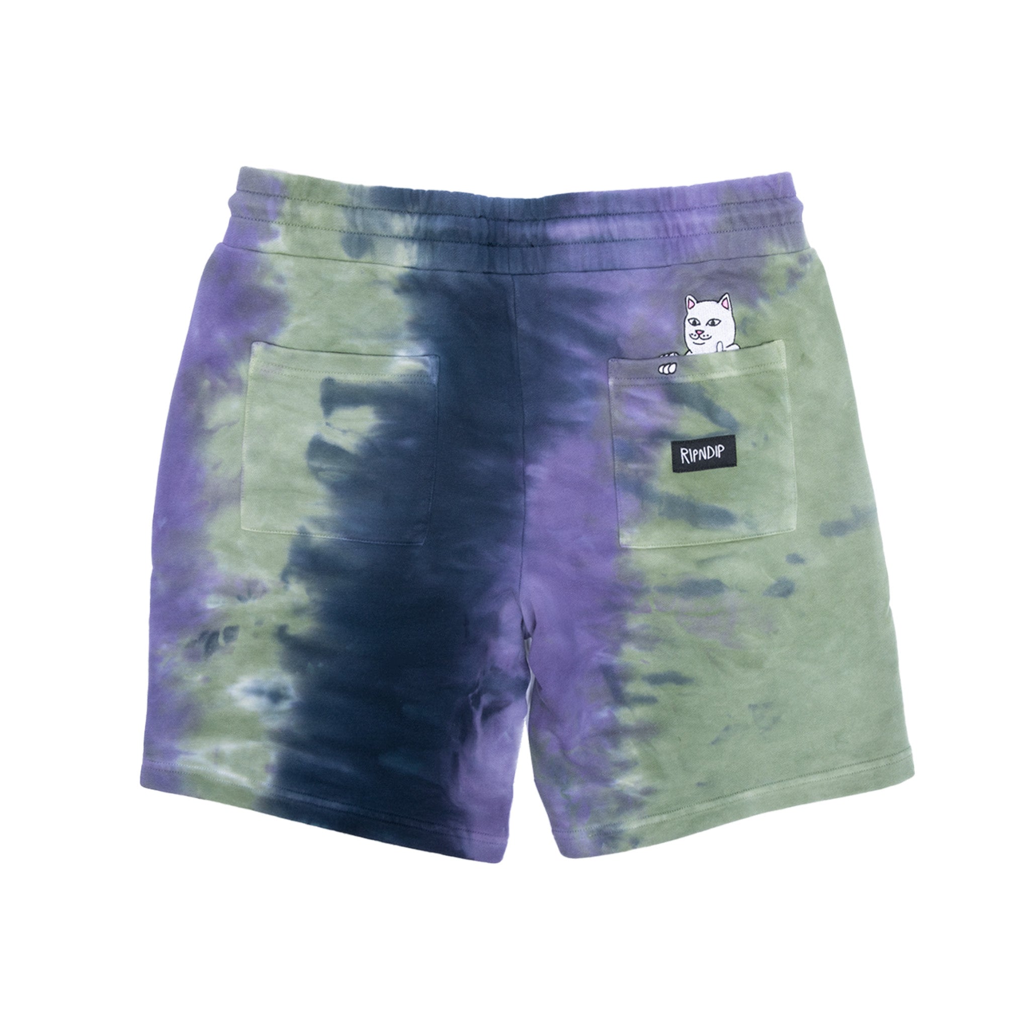RIPNDIP Ripndip Rubber Logo Sweatshorts (Sage/Slate Tie Dye)