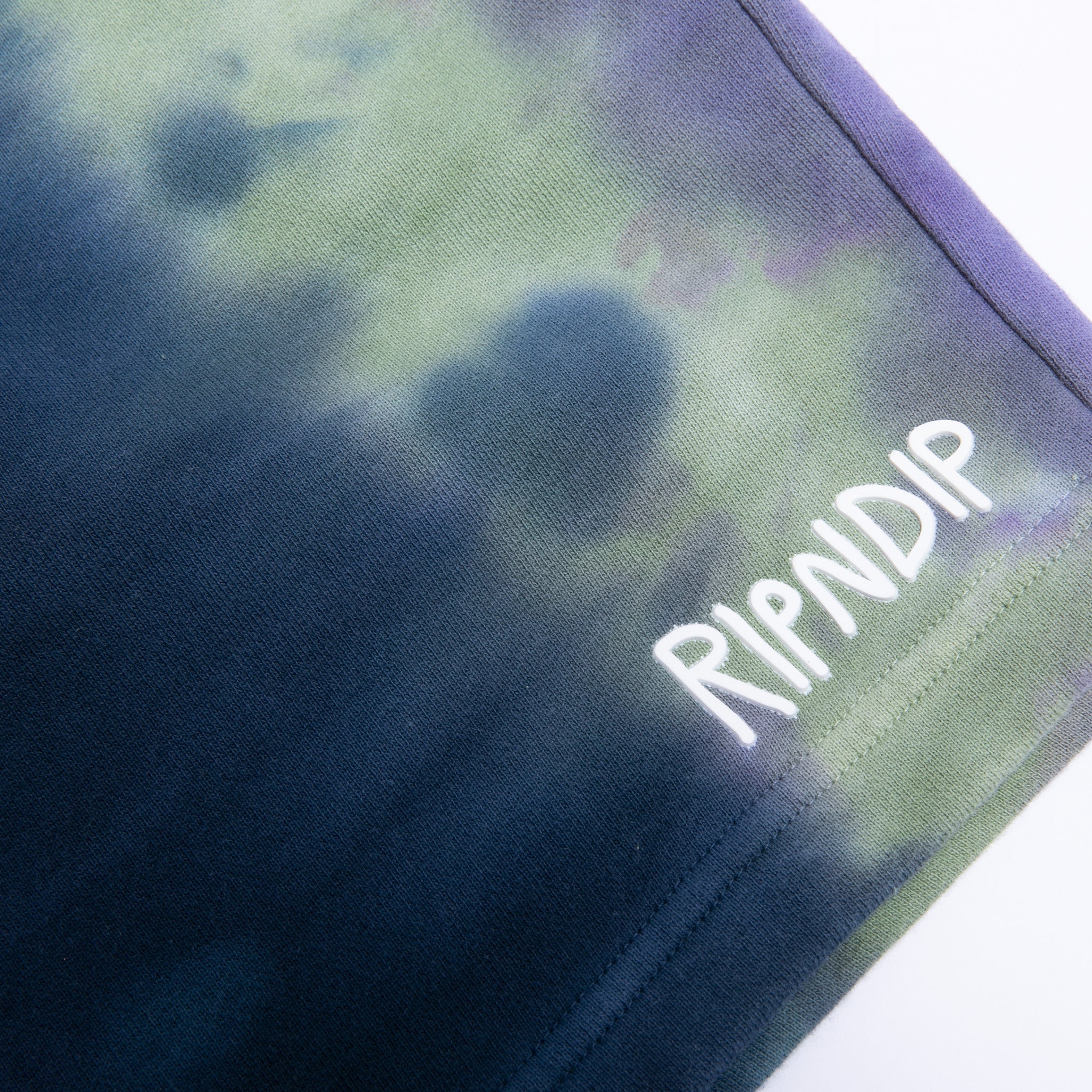 RIPNDIP Ripndip Rubber Logo Sweatshorts (Sage/Slate Tie Dye)