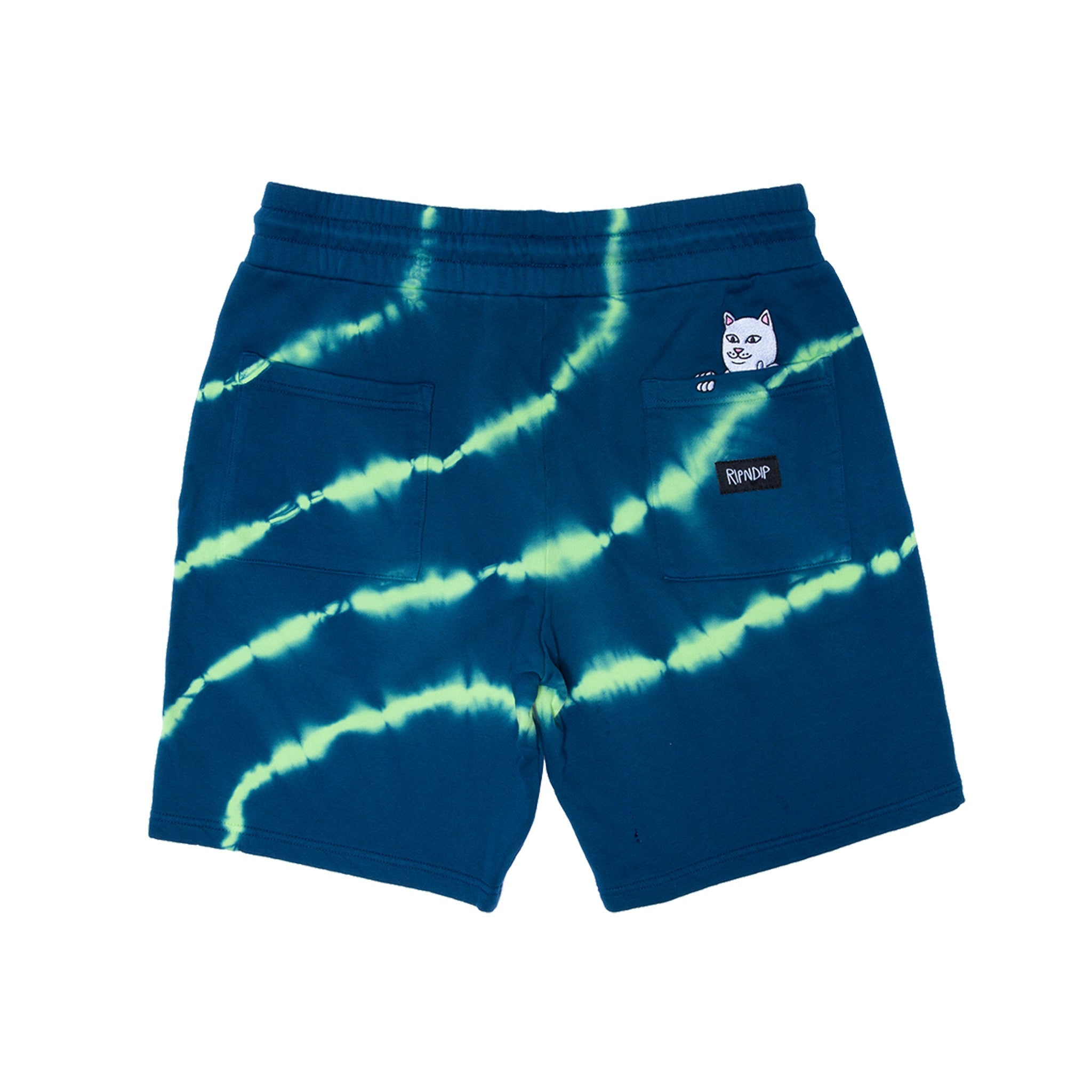 RIPNDIP Super Sanerm Sweatshorts (Navy/Neon Green Dye)
