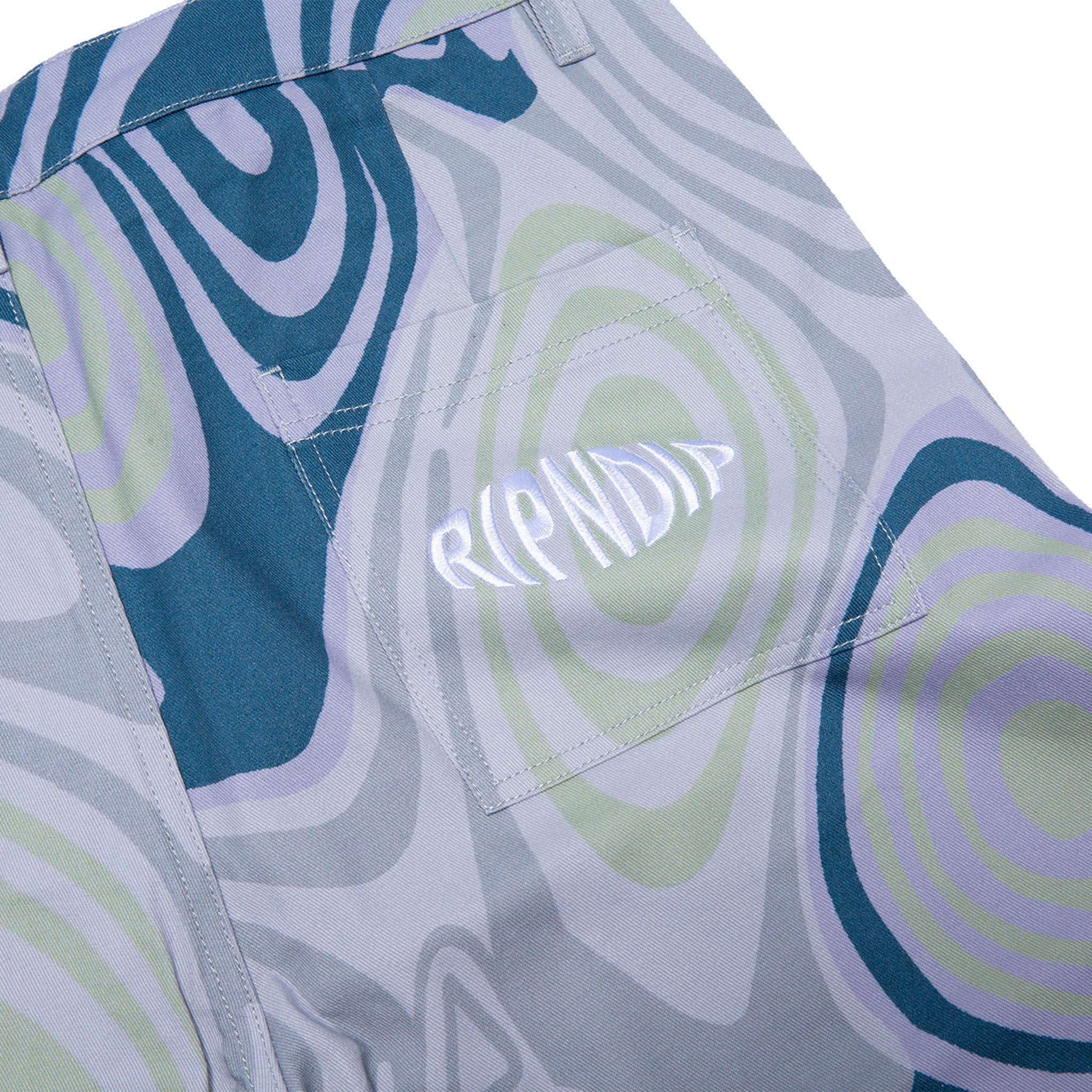 RIPNDIP Hypnotic Twill Shorts (Grey/Lavender/Neon)