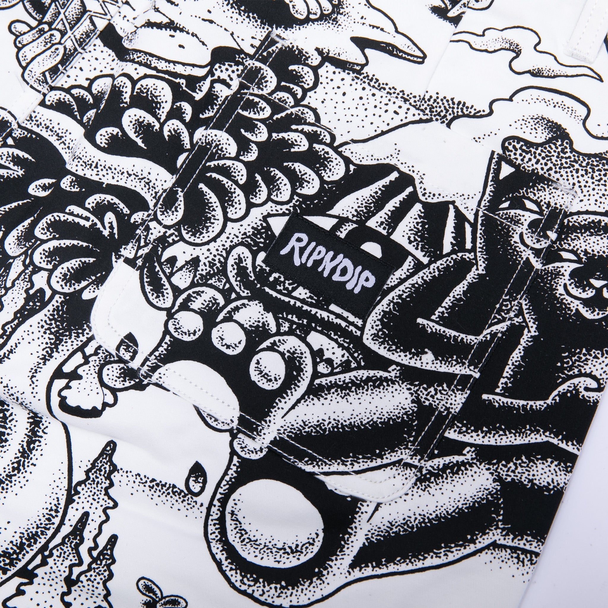 RIPNDIP Dark Twisted Fantasy Twill Shorts (Black/White)