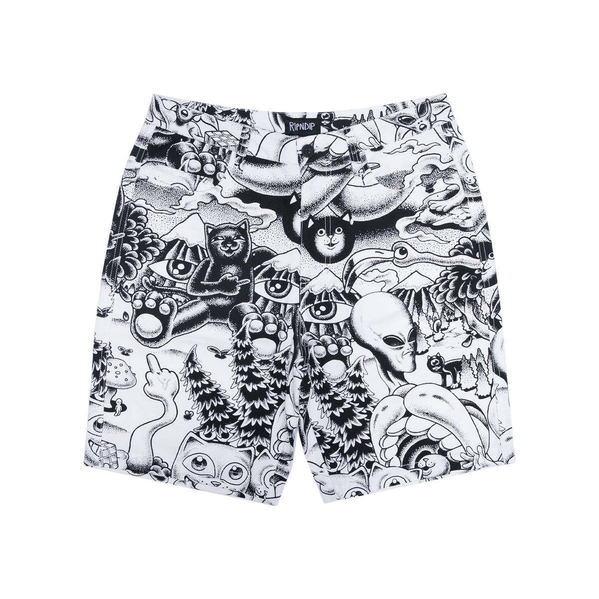RIPNDIP Dark Twisted Fantasy Twill Shorts (Black/White)