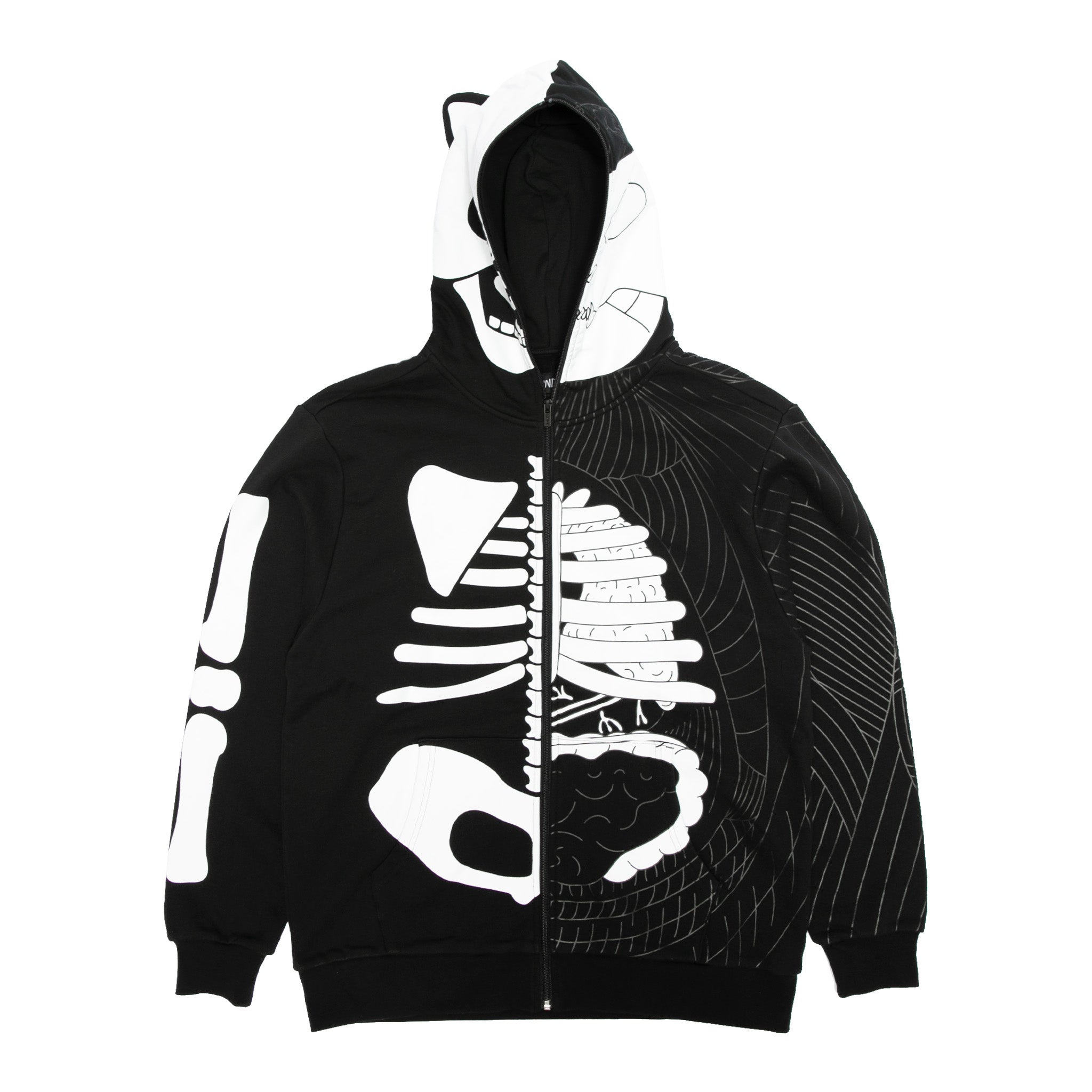 RIPNDIP Skelly Anatomy Full Zip Hoodie (Black/White)