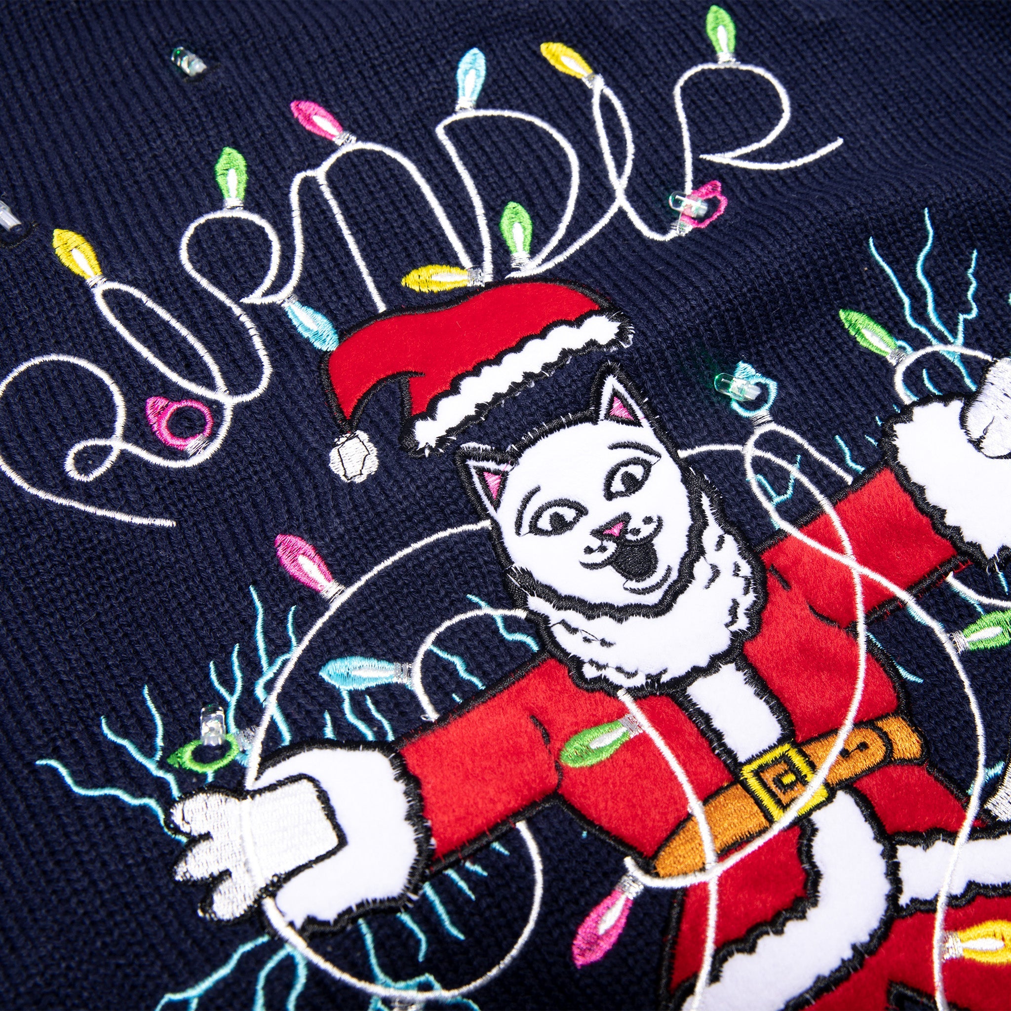 RIPNDIP Electrifying Santa Light Up Sweater (Navy)