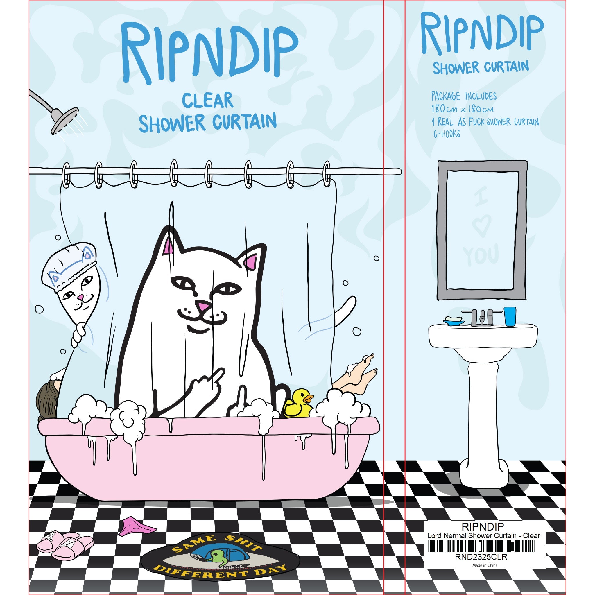 RipNDip Lord Nermal Shower Curtain (Clear)