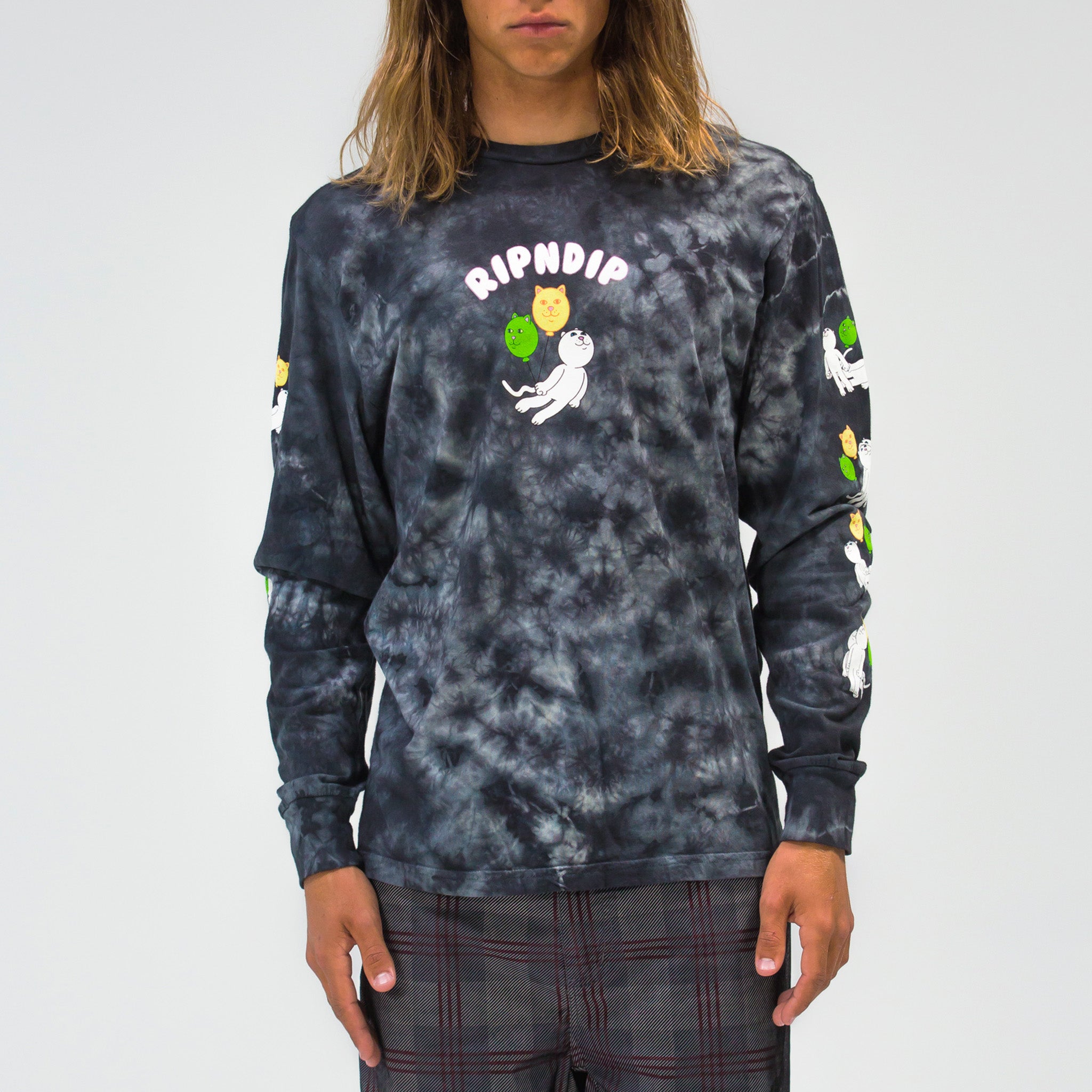 RIPNDIP Drifting Away Long Sleeve (Black Lightning Wash)