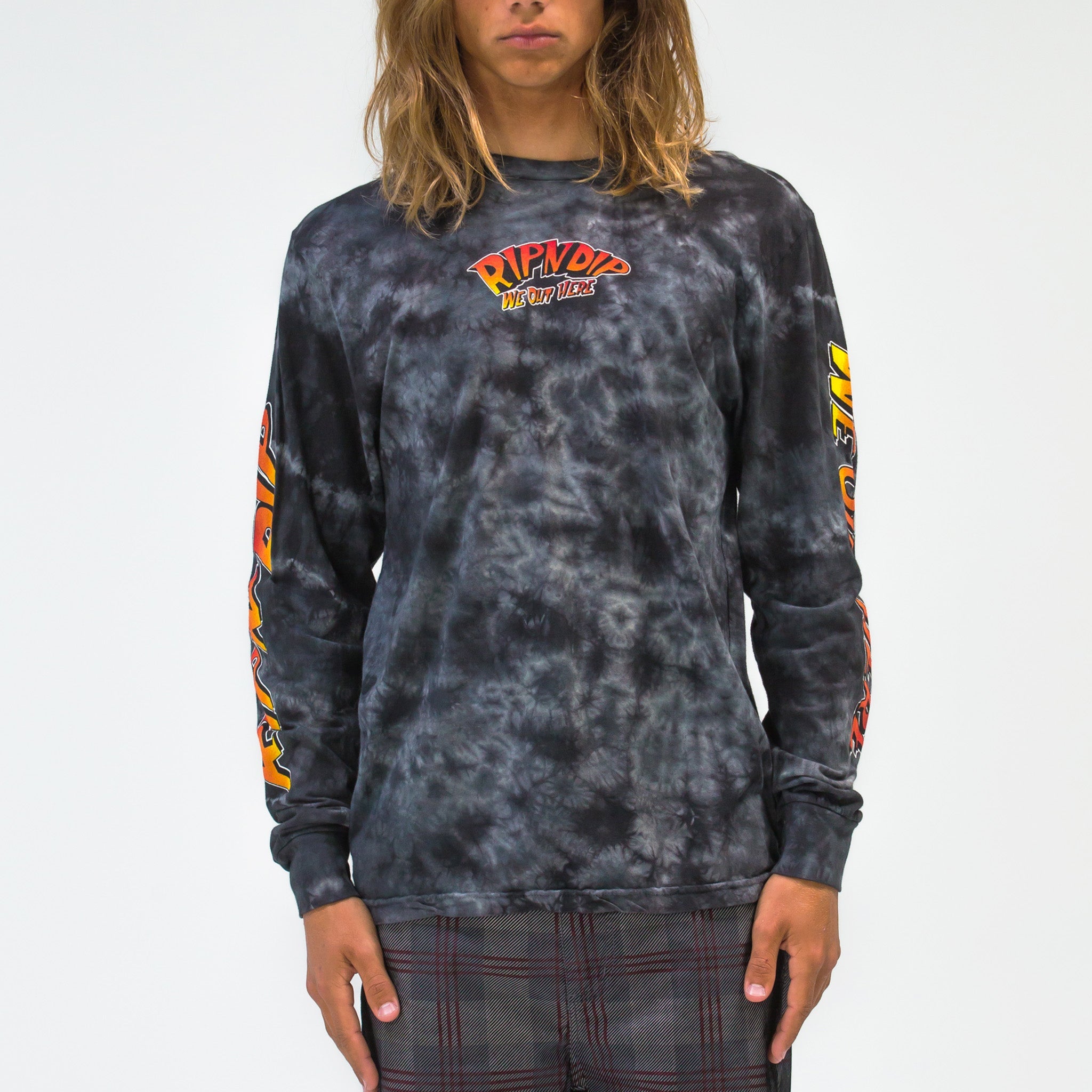 RIPNDIP Out Of This World Long Sleeve (Black Lightning Wash)