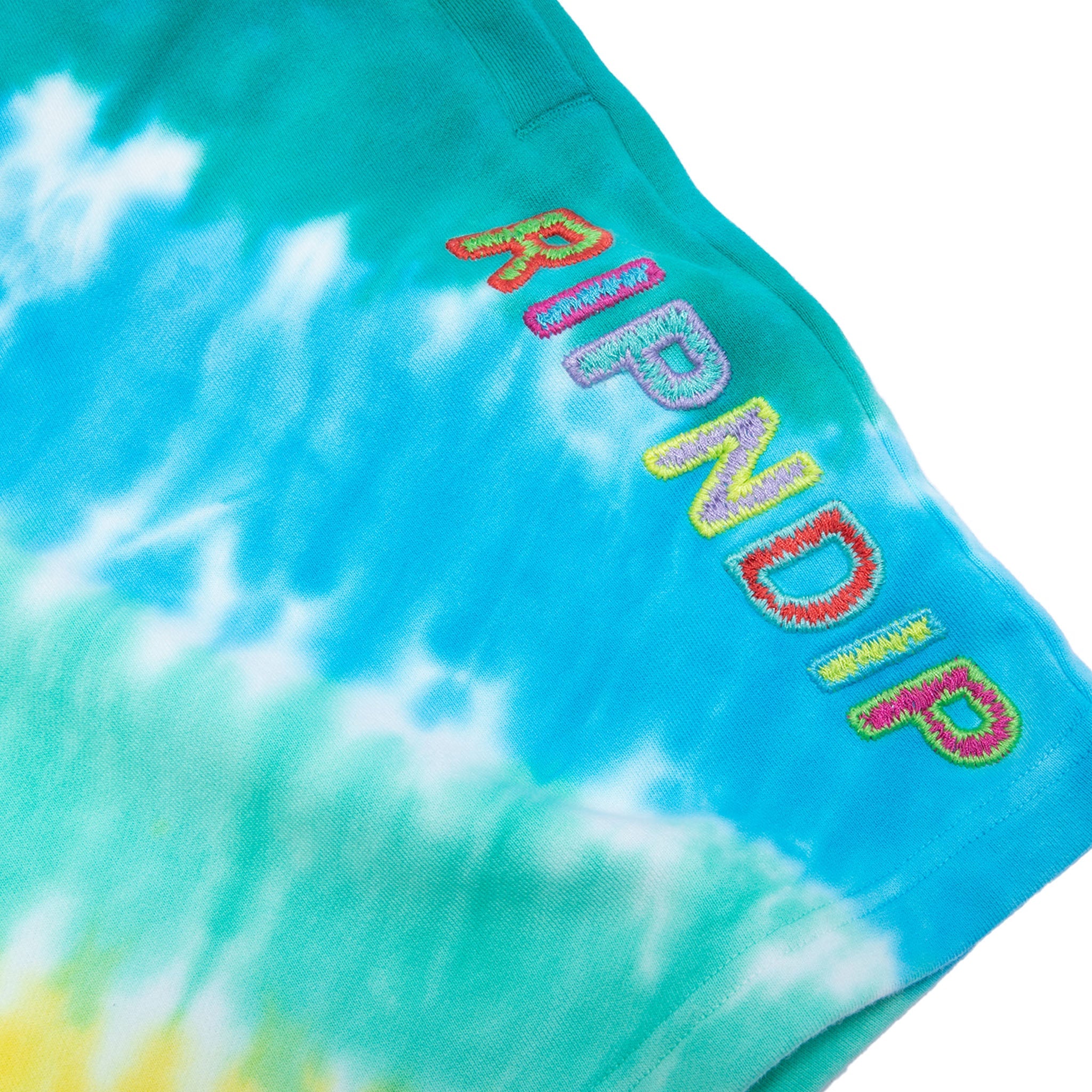 RIPNDIP Prisma Sweatshorts (Teal Rainbow Dye)