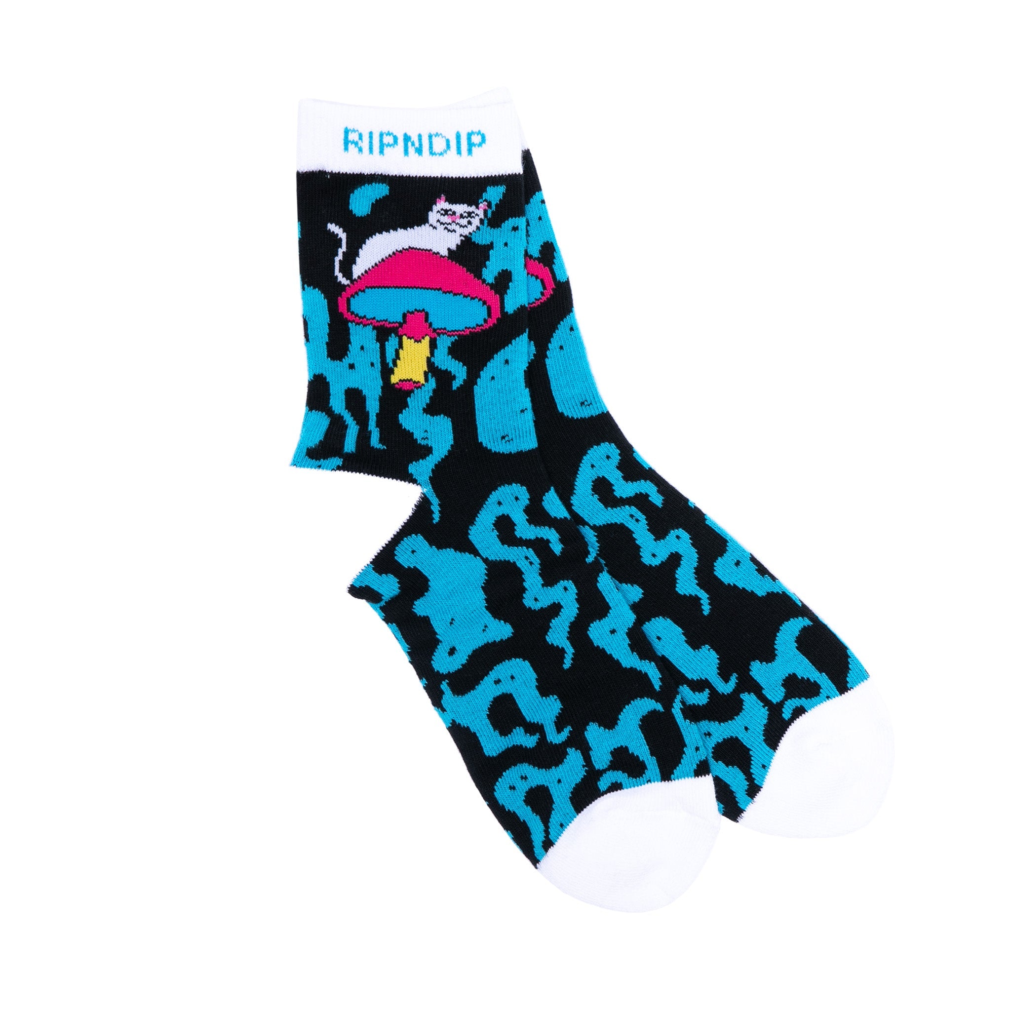RIPNDIP Psychedelic Mid Socks (Blue/Black)