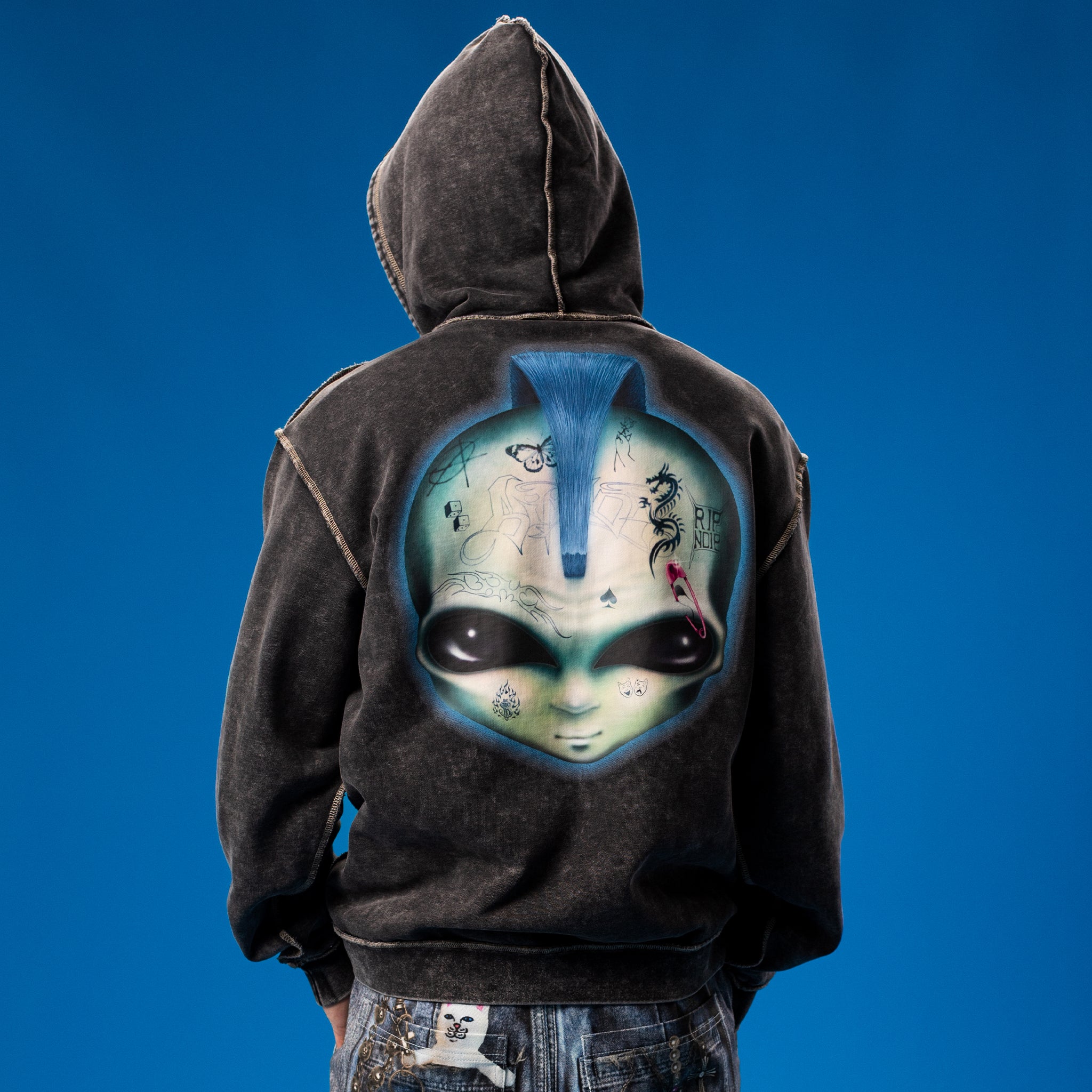 RIPNDIP Squabble Up Hoodie (Black Vintage Wash)