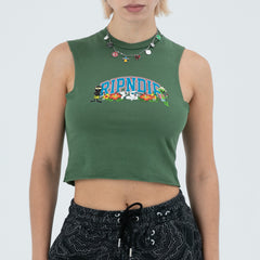 RIPNDIP Summer Friends Cropped Tank (Olive)
