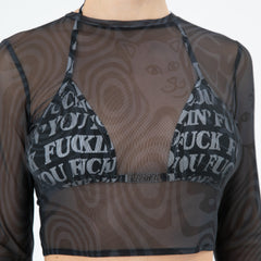 RIPNDIP Hypnotic Crop Mesh Long Sleeve (Black)