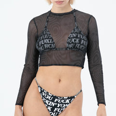 RIPNDIP Hypnotic Crop Mesh Long Sleeve (Black)