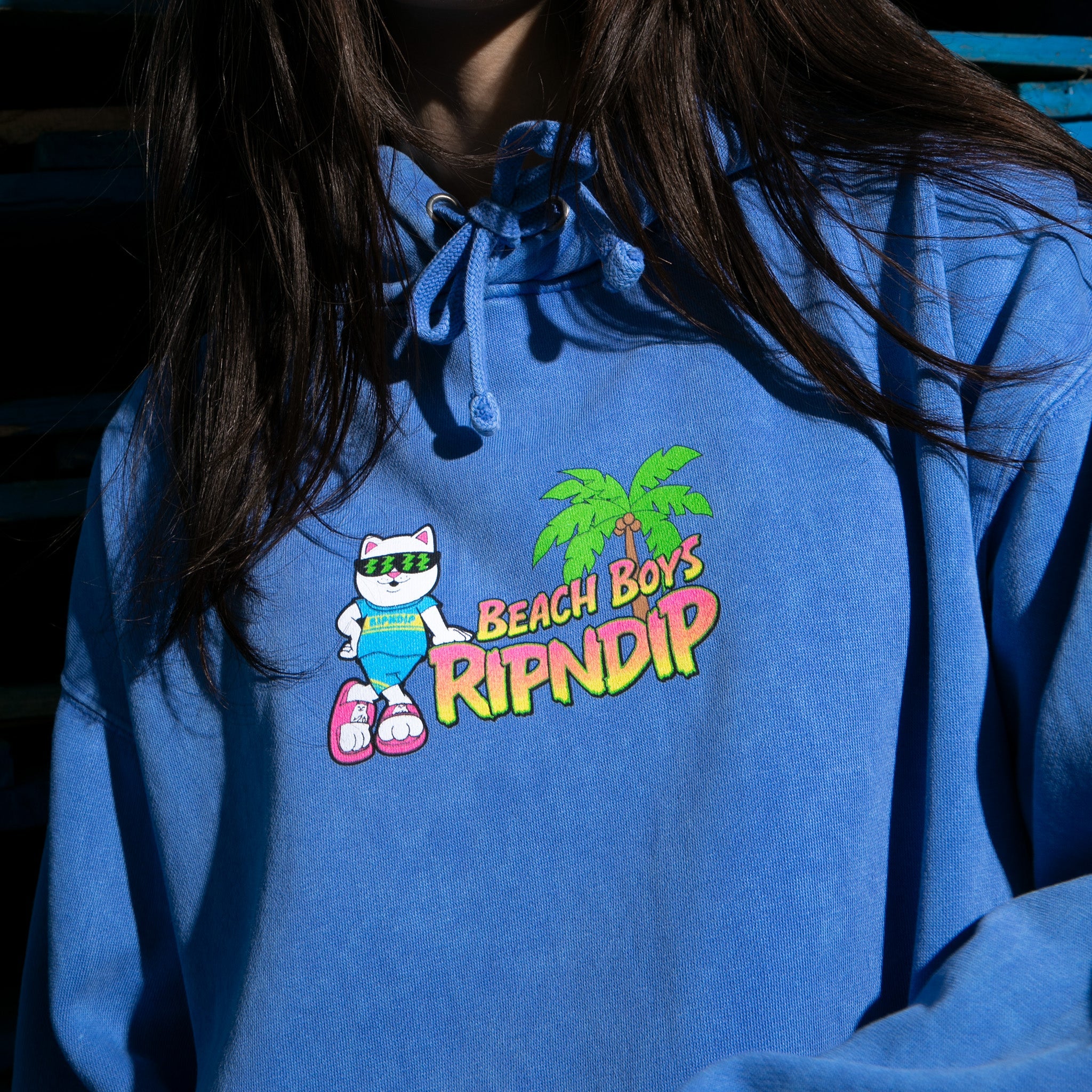 RIPNDIP Beach Boys Hoodie (Periwinkle Mineral Wash)