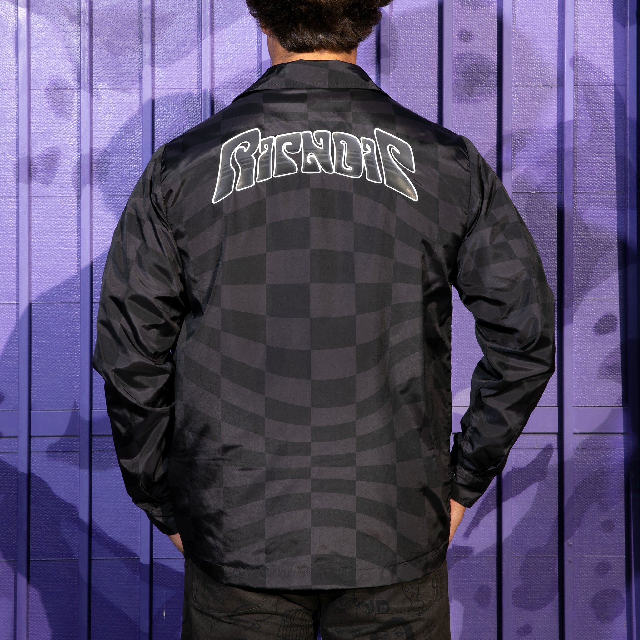 RIPNDIP Checked Coaches Jacket (Black/Charcoal)